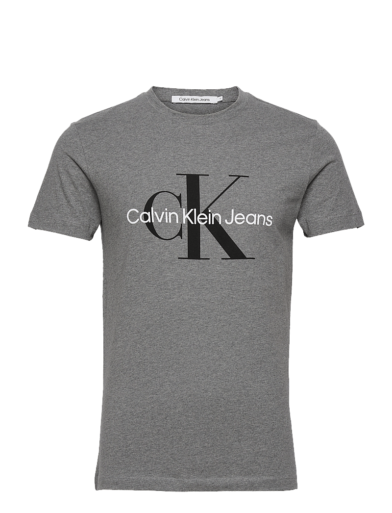 Calvin Klein Jeans - CORE MONOLOGO SLIM TEE - lühikeste varrukatega t-särgid - mid grey heather - 1