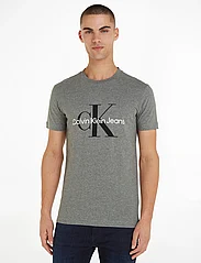 Calvin Klein Jeans - CORE MONOLOGO SLIM TEE - kortärmade t-shirts - mid grey heather - 0