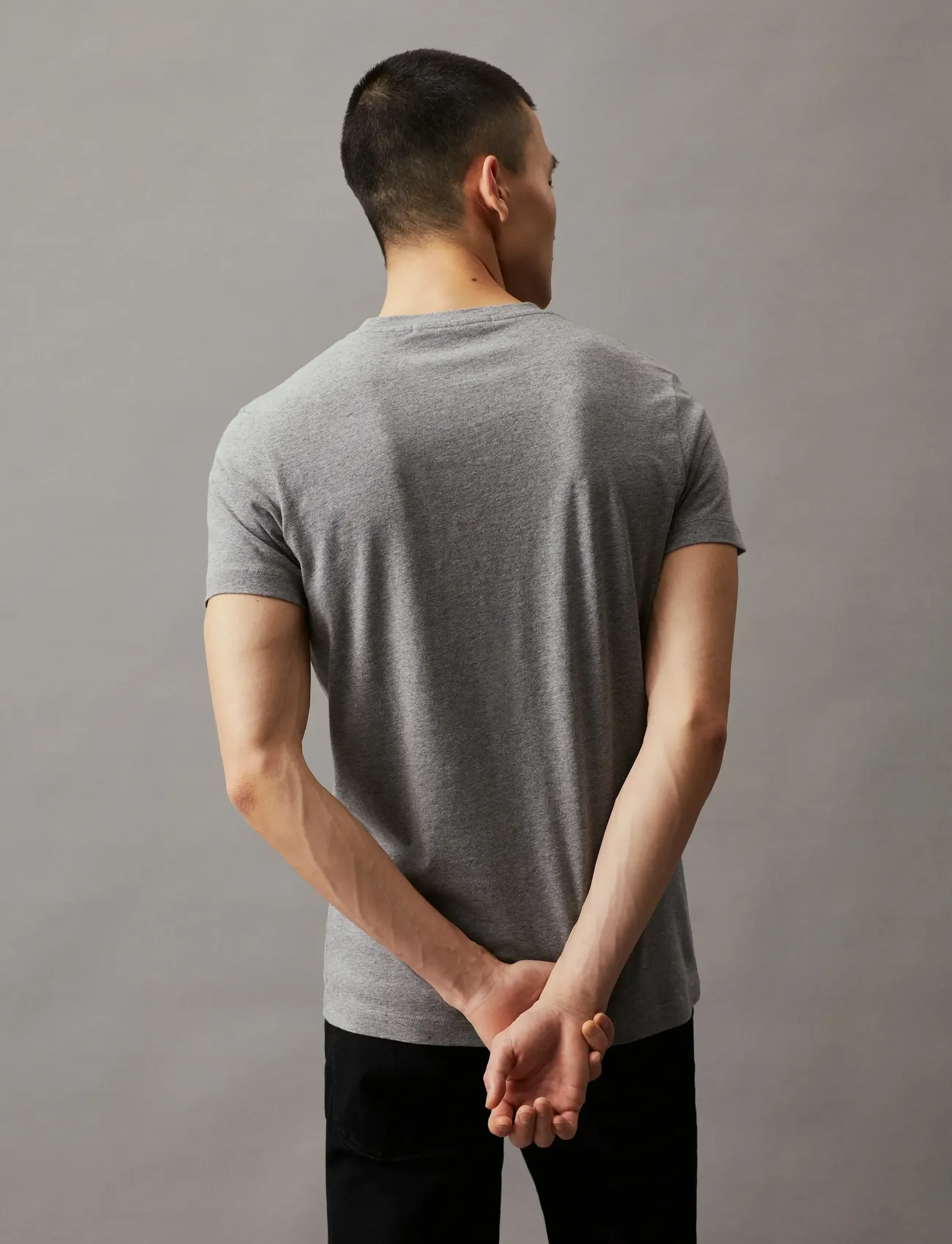 Calvin Klein Jeans - CORE MONOLOGO SLIM TEE - laveste priser - mid grey heather - 5