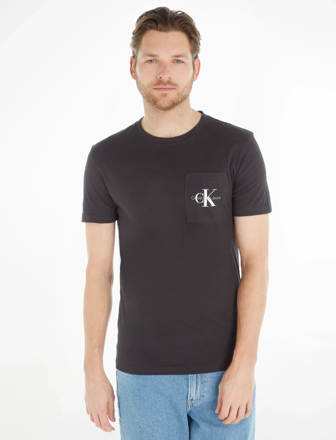 Calvin Klein Jeans - CORE MONOLOGO POCKET SLIM TEE - lühikeste varrukatega t-särgid - ck black - 0