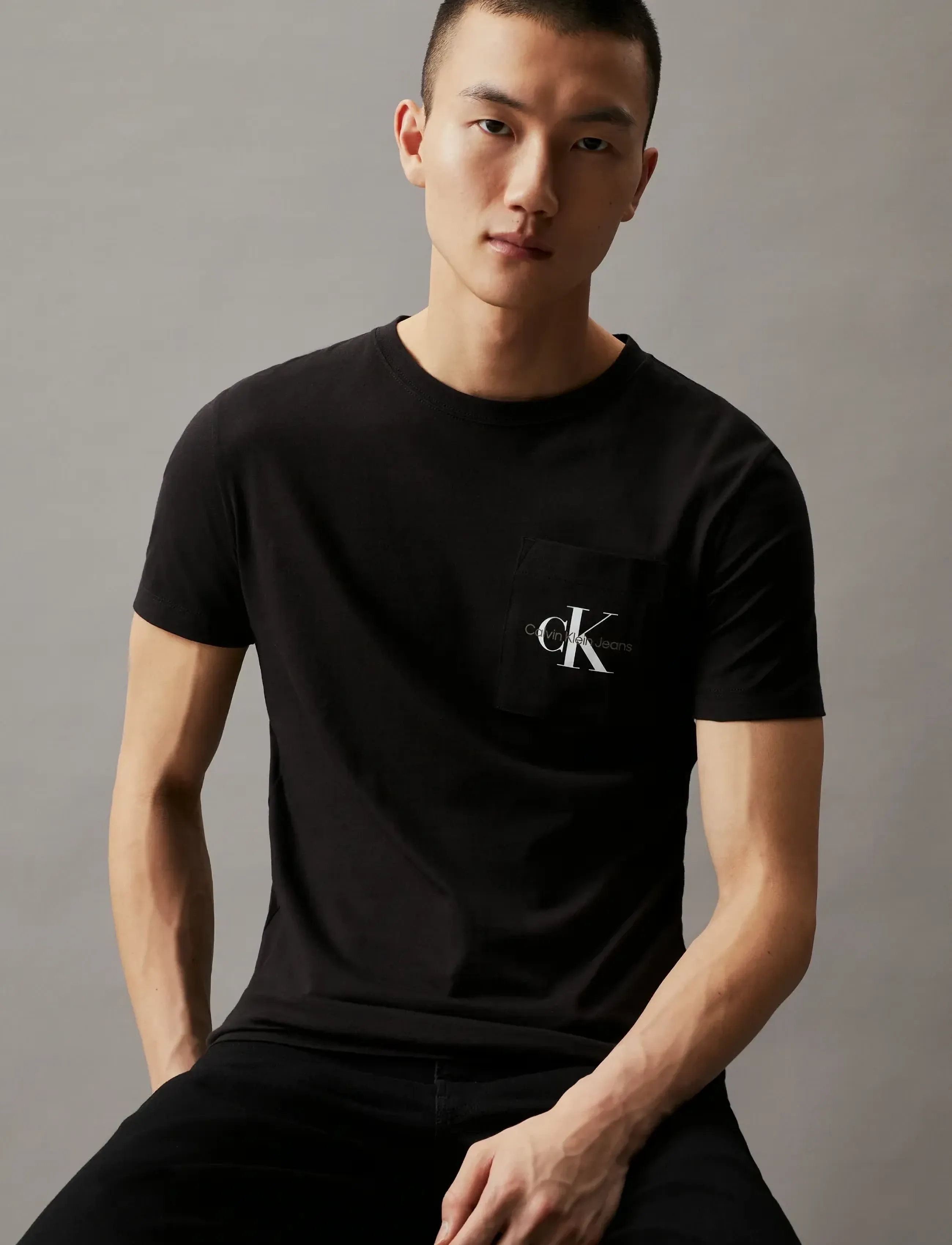 Calvin Klein Jeans - CORE MONOLOGO POCKET SLIM TEE - t-shirts - ck black - 3
