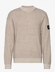 Calvin Klein Jeans - BADGE PLATED CREW NECK SWEATER - eggshell / perfect taupe - 0