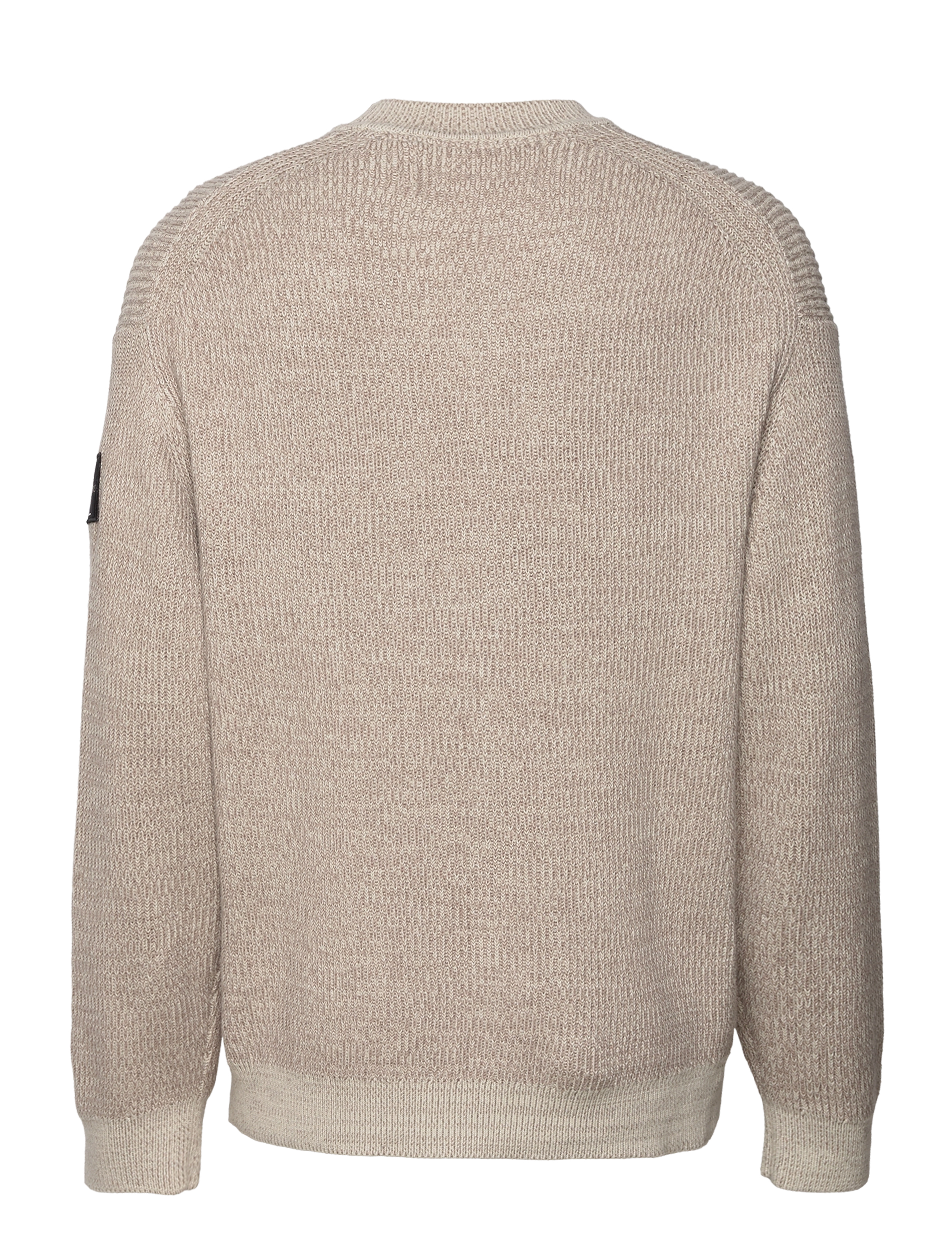 Calvin Klein Jeans - BADGE PLATED CREW NECK SWEATER - eggshell / perfect taupe - 1