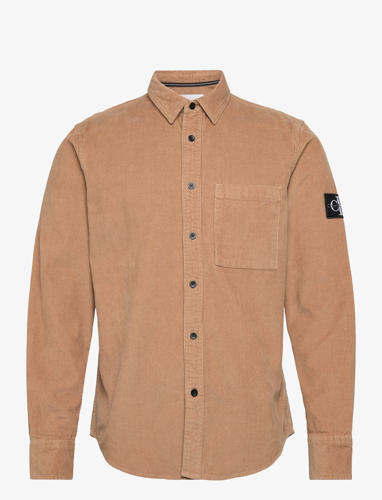 Calvin Klein Jeans - MONOLOGO BADGE CORDUROY SHIRT - fløjlsskjorter - timeless camel - 0