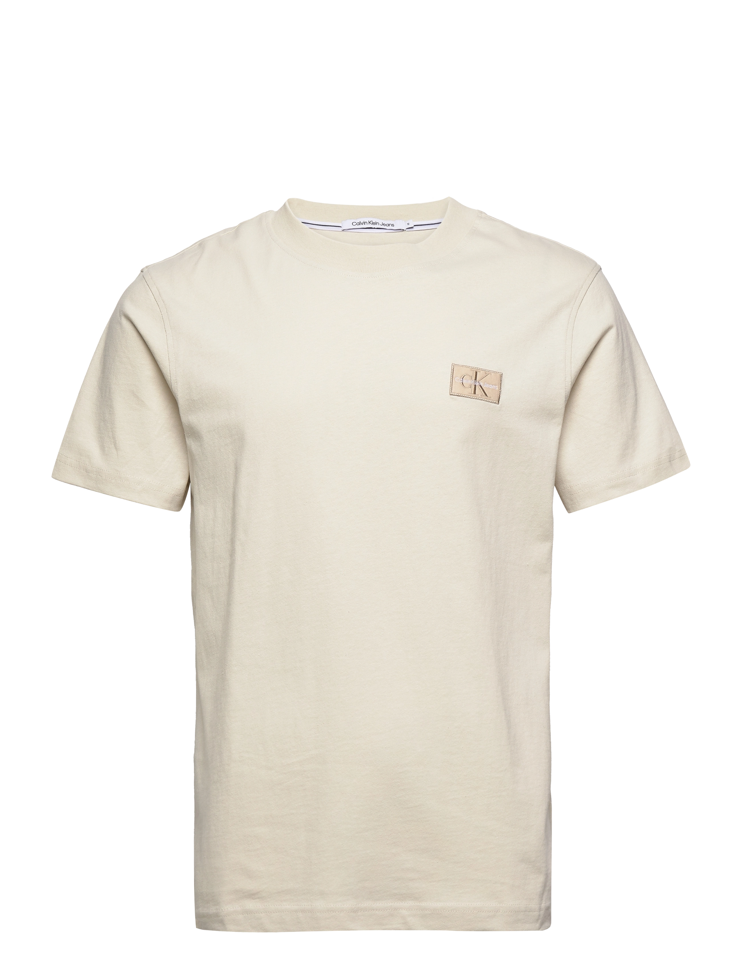 Calvin Klein Jeans - SHRUNKEN BADGE TEE - eggshell - 0