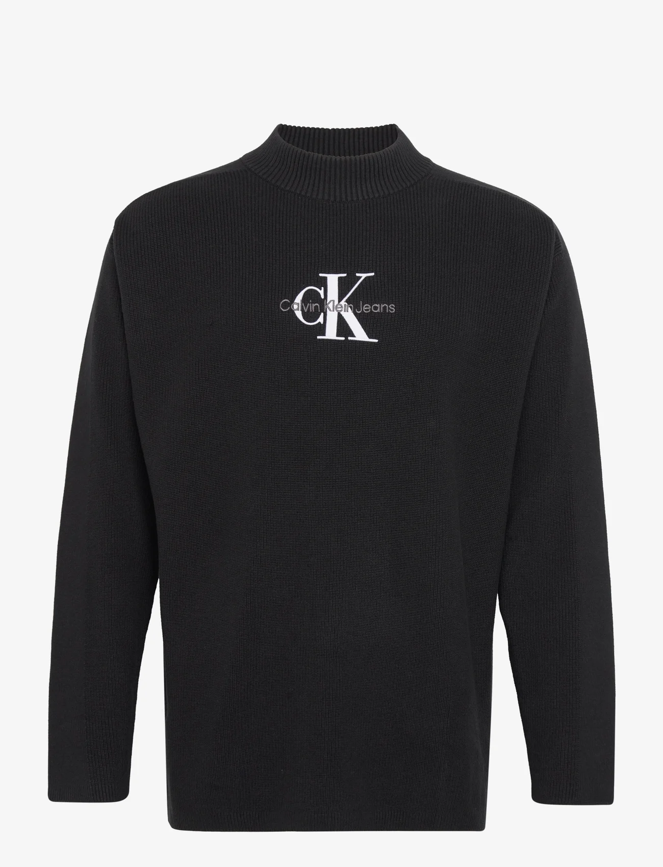 Calvin Klein Jeans - MONOLOGO SWEATER - basic gebreide truien - ck black - 0