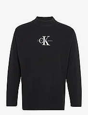 Calvin Klein Jeans - MONOLOGO SWEATER - megzti laisvalaikio drabužiai - ck black - 0