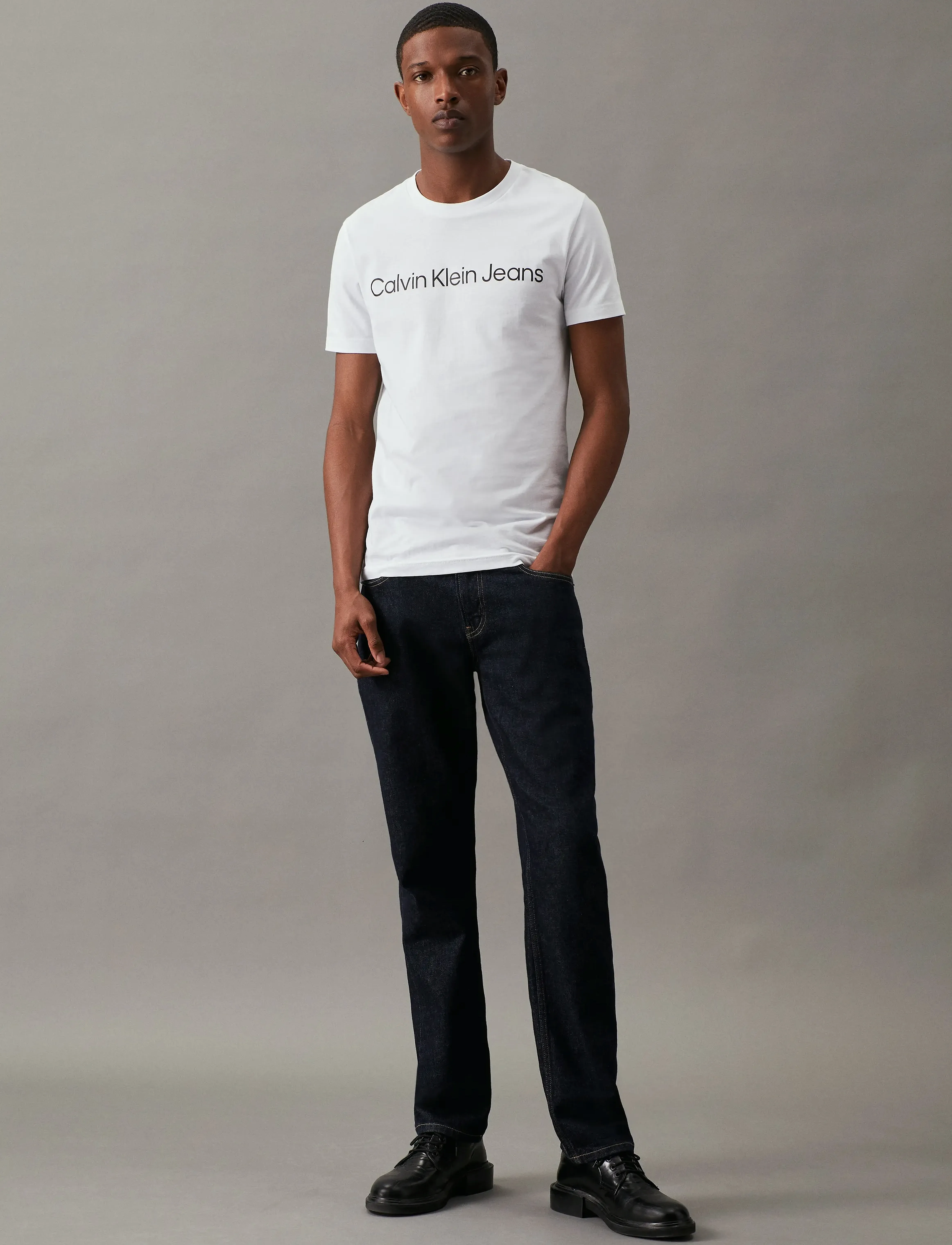 Calvin Klein Jeans CORE INSTITUTIONAL LOGO SLIM TEE - T-shirts - BRIGHT WHITE / white