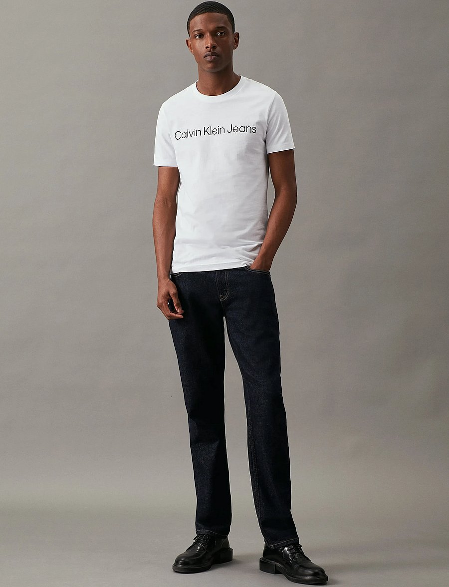 Calvin Klein Jeans - CORE INSTITUTIONAL LOGO SLIM TEE - kortærmede t-shirts - bright white - 0