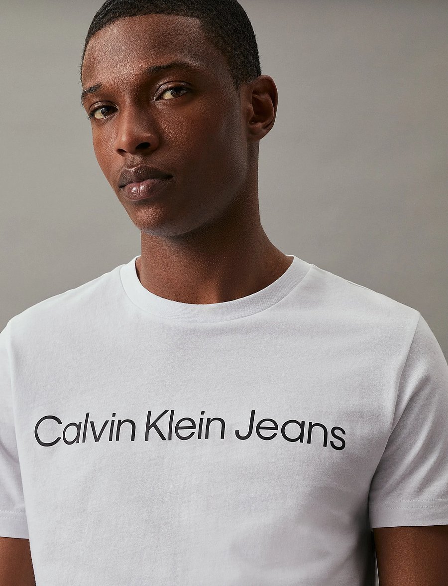 Calvin Klein Jeans - CORE INSTITUTIONAL LOGO SLIM TEE - kortærmede t-shirts - bright white - 4