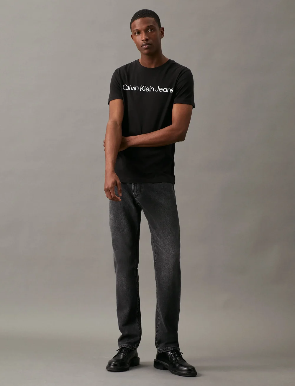 Calvin Klein Jeans - CORE INSTITUTIONAL LOGO SLIM TEE - kurzärmelig - ck black - 0