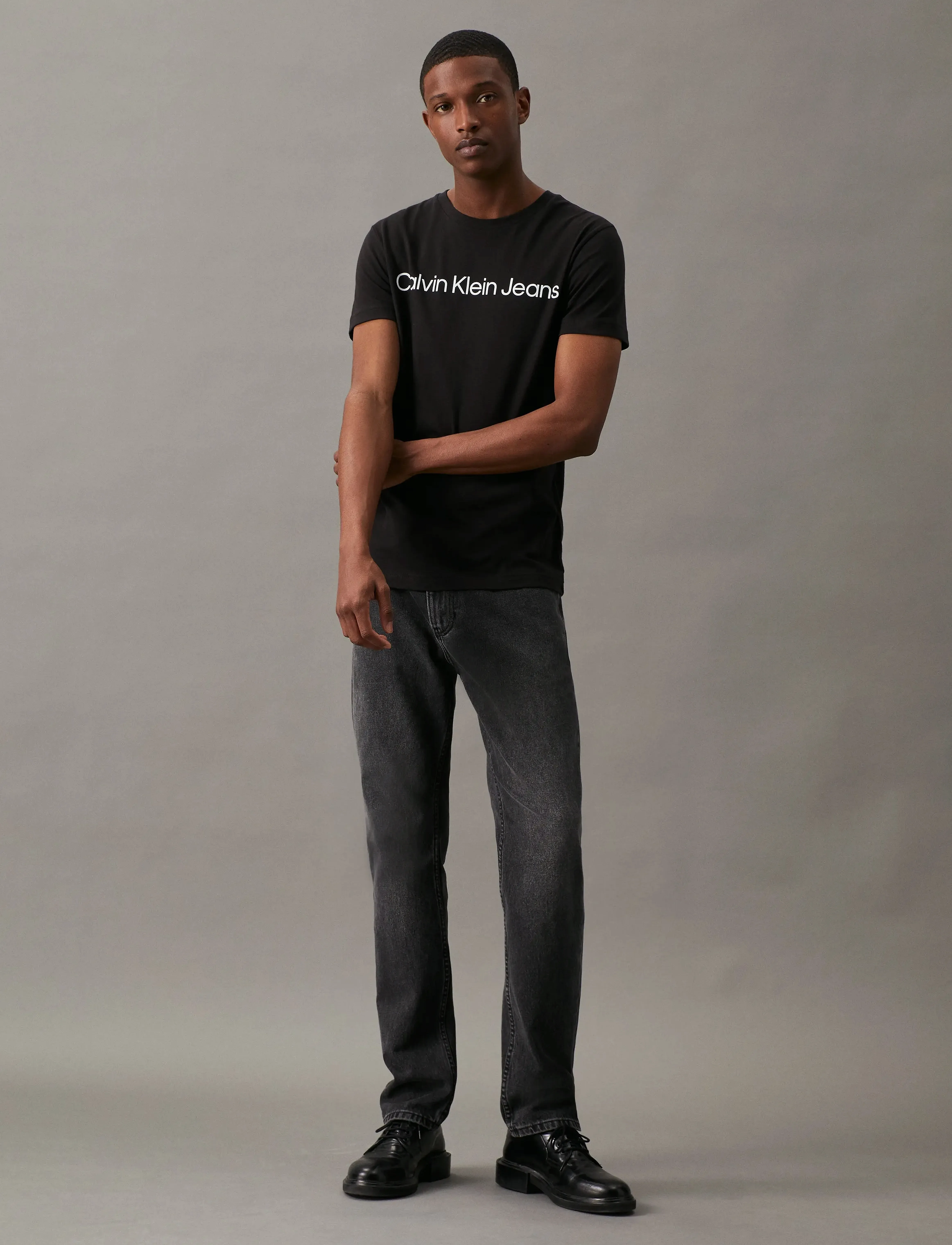Calvin Klein Jeans CORE INSTITUTIONAL LOGO SLIM TEE - Deals - CK BLACK / black