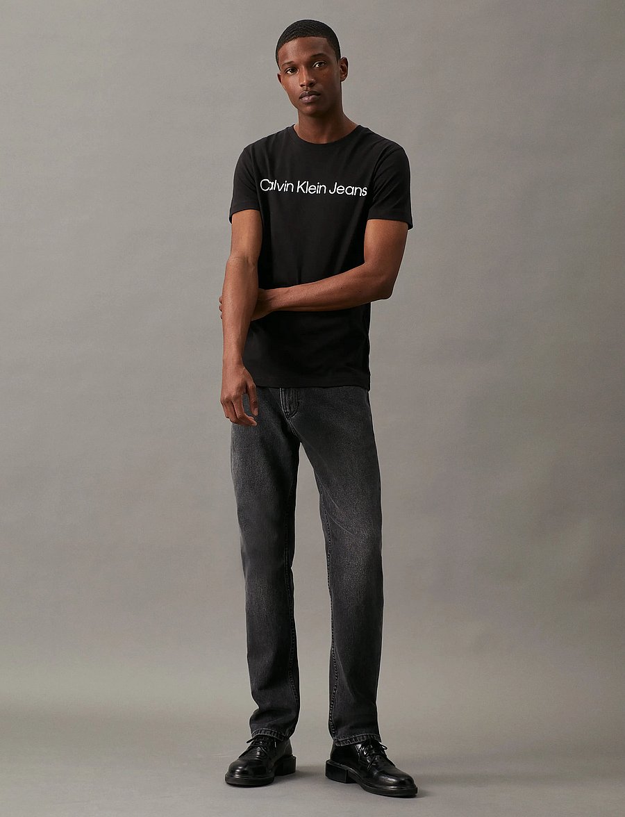 Calvin Klein Jeans - CORE INSTITUTIONAL LOGO SLIM TEE - kurzärmelige t-shirts - ck black - 0
