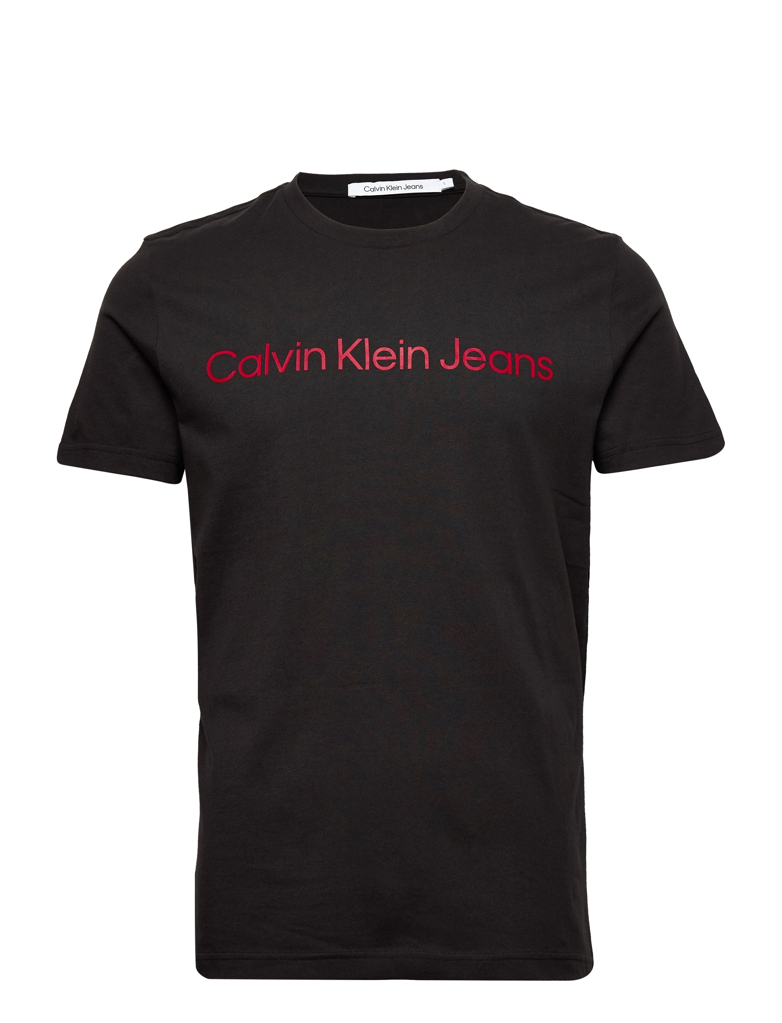 Calvin Klein Jeans CORE INSTITUTIONAL LOGO SLIM TEE - T-shirts - CK BLACK   SALSA / black