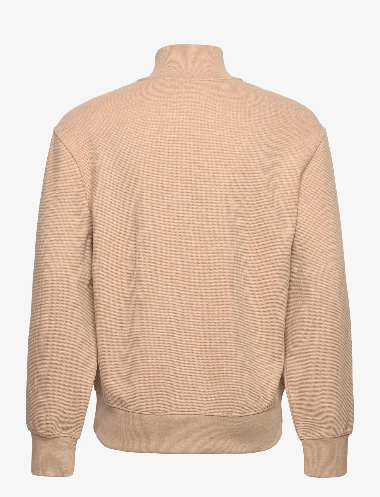 Calvin Klein Jeans - MONOLOGO WAFFLE HALF ZIP HWK - sweatshirts - travertine heather - 1