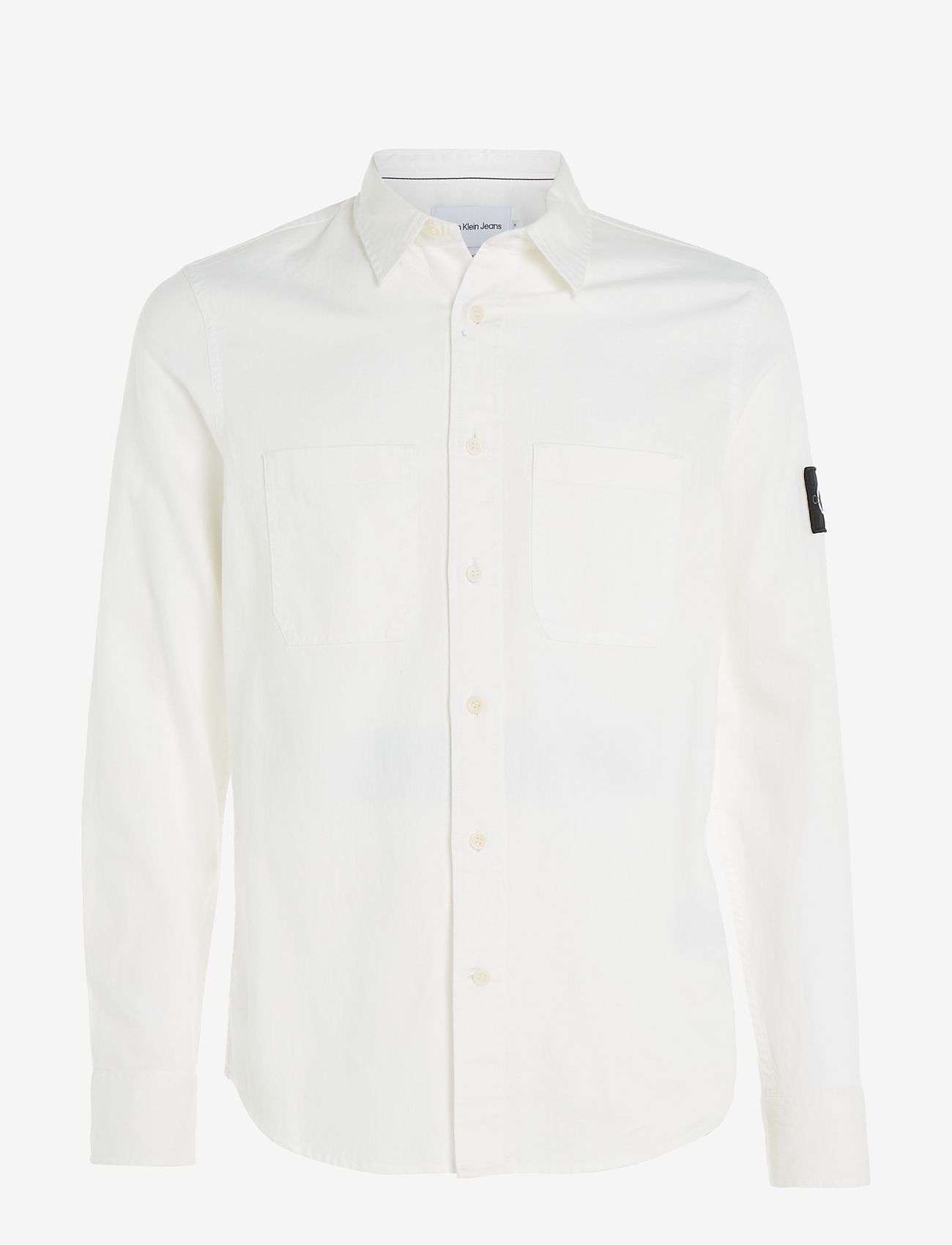 Calvin Klein Jeans - LINEN LS SHIRT - hørskjorter - bright white - 0
