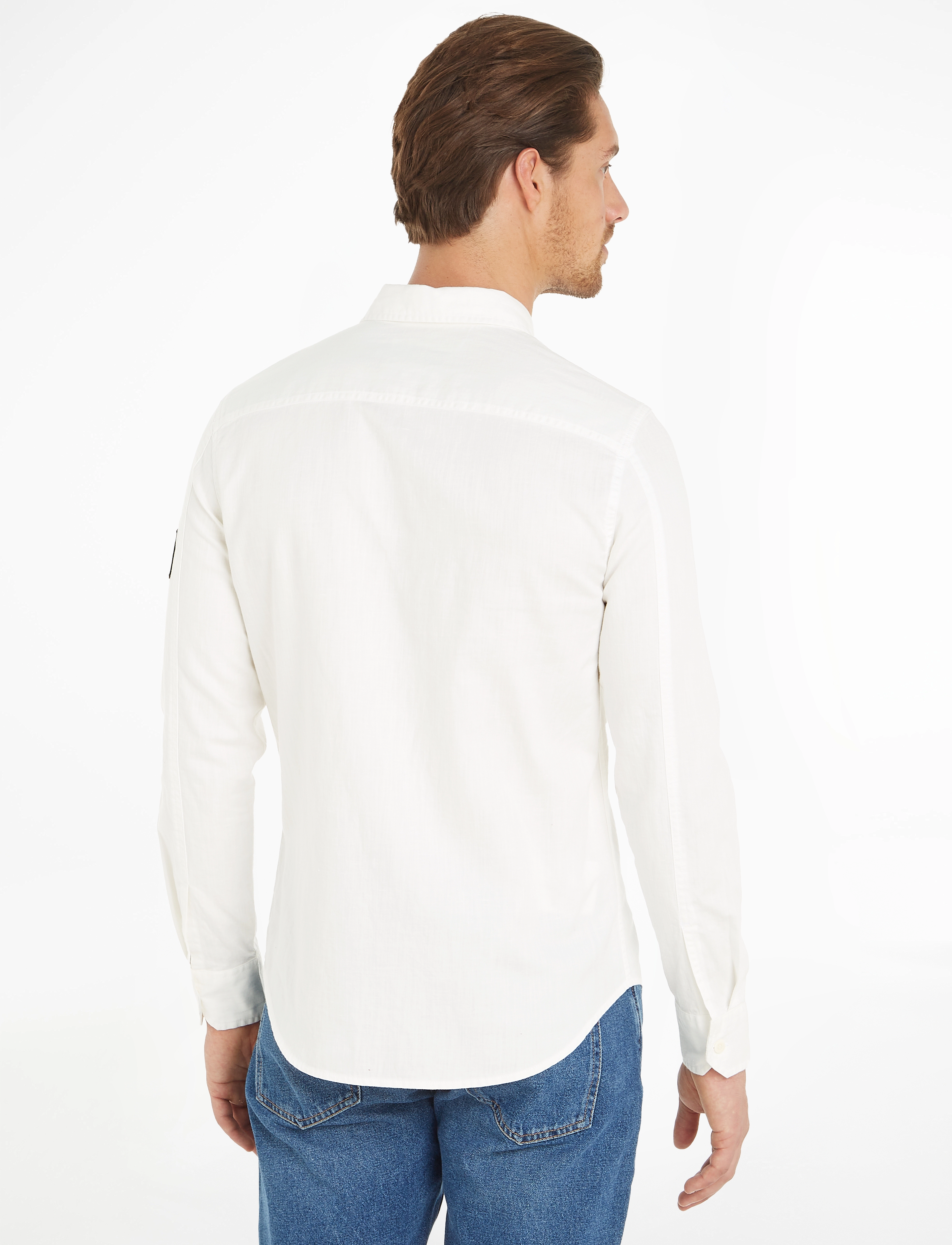 Calvin Klein Jeans - LINEN LS SHIRT - bright white - 2