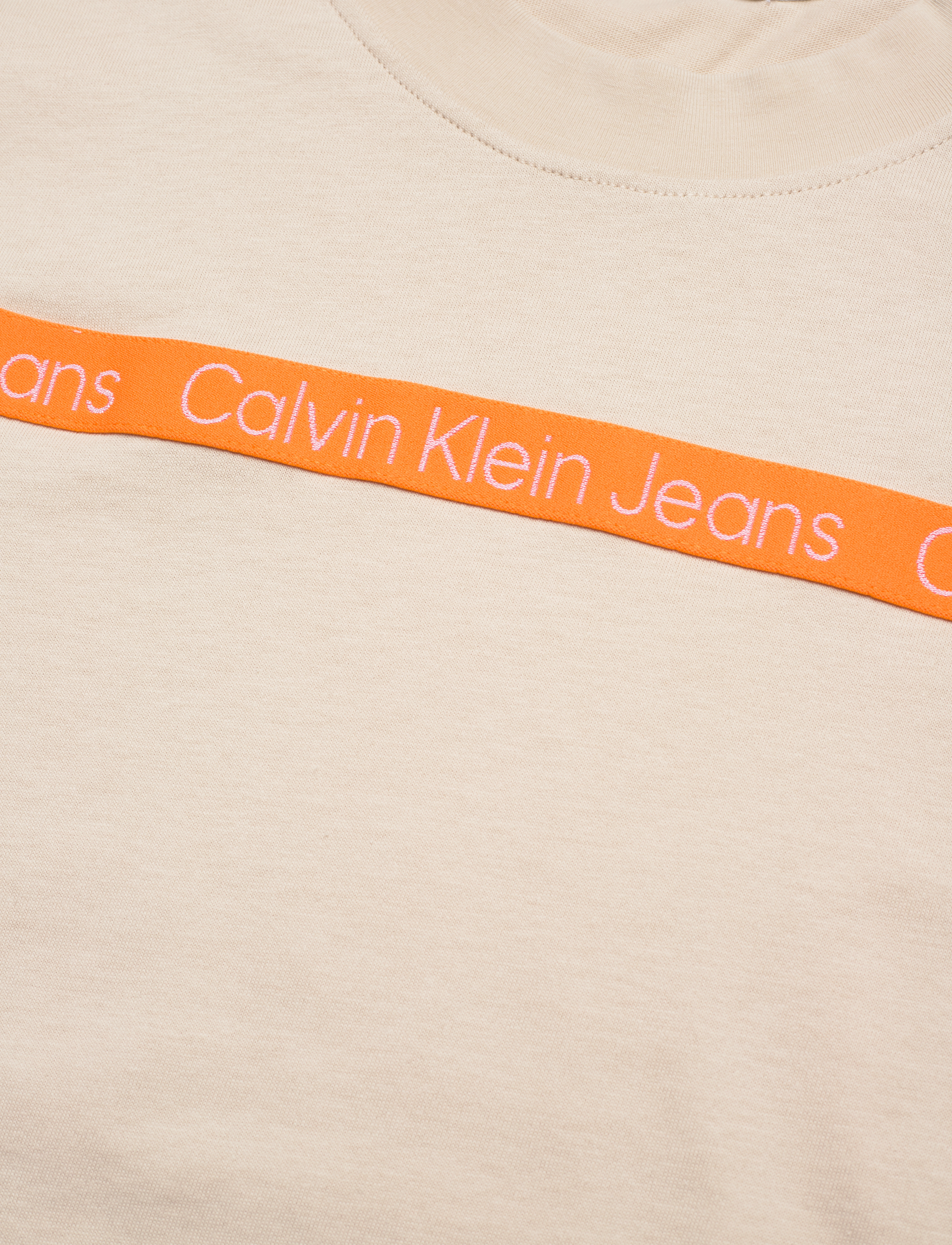 Calvin Klein Jeans - LOGO TAPE TEE - classic beige - 2