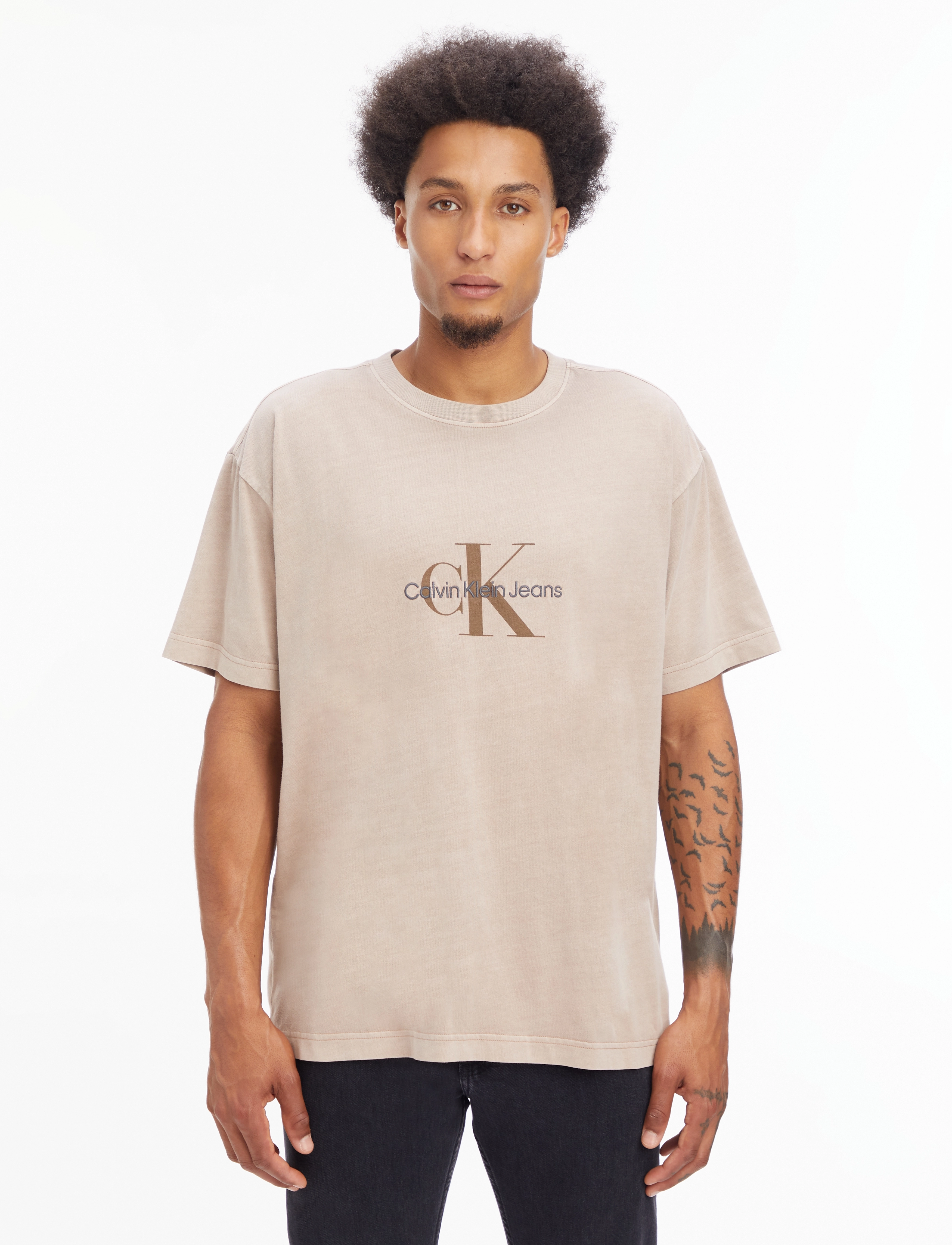 Calvin Klein Jeans - MONOLOGO MINERAL DYE TEE - shitake - 2