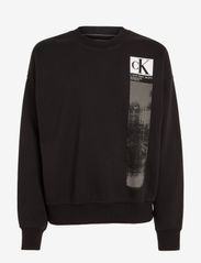 Calvin Klein Jeans - BRUSHSTROKE CREW NECK - vyrams - ck black - 0