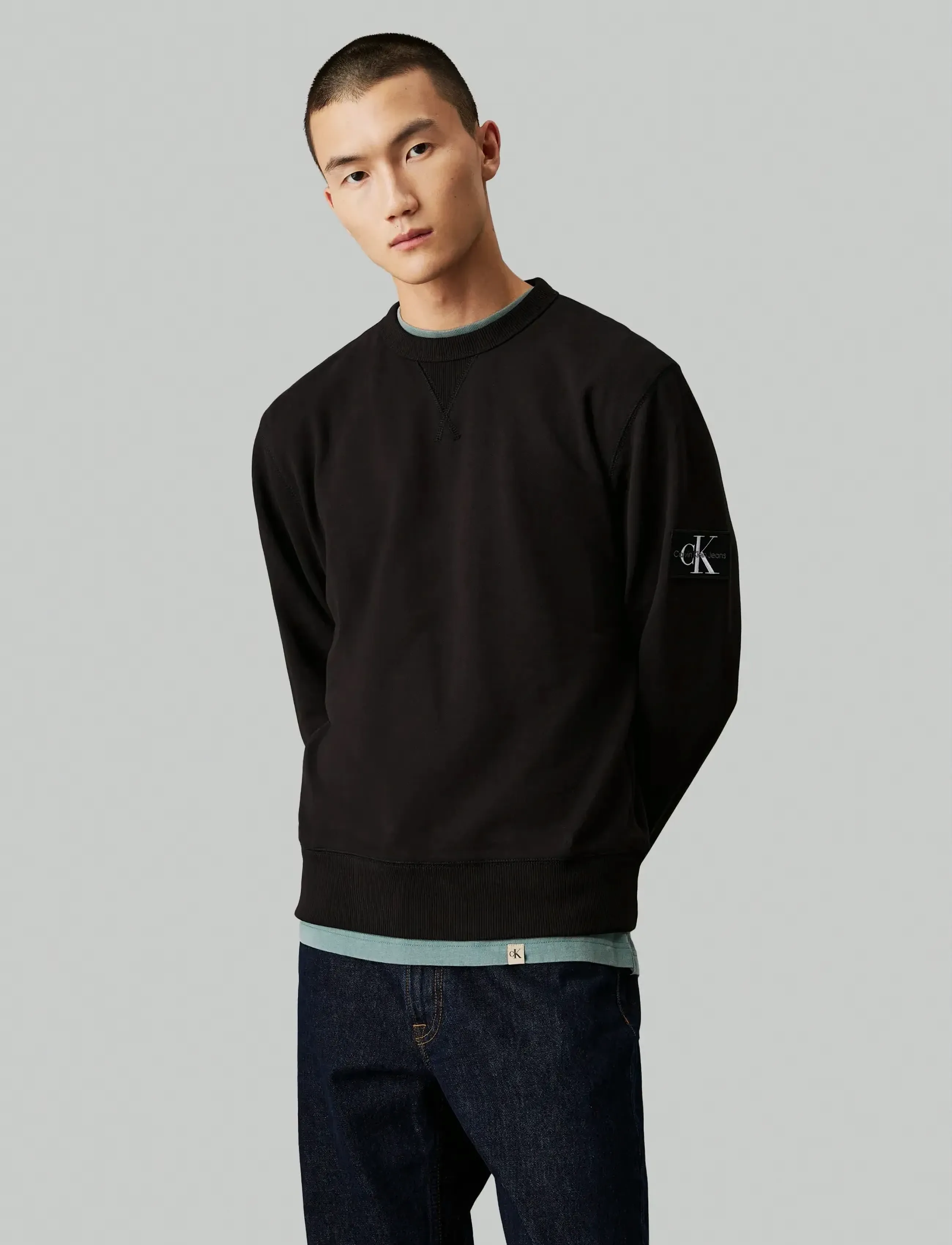 Calvin Klein Jeans BADGE CREW NECK - Sweatshirts - CK BLACK / black