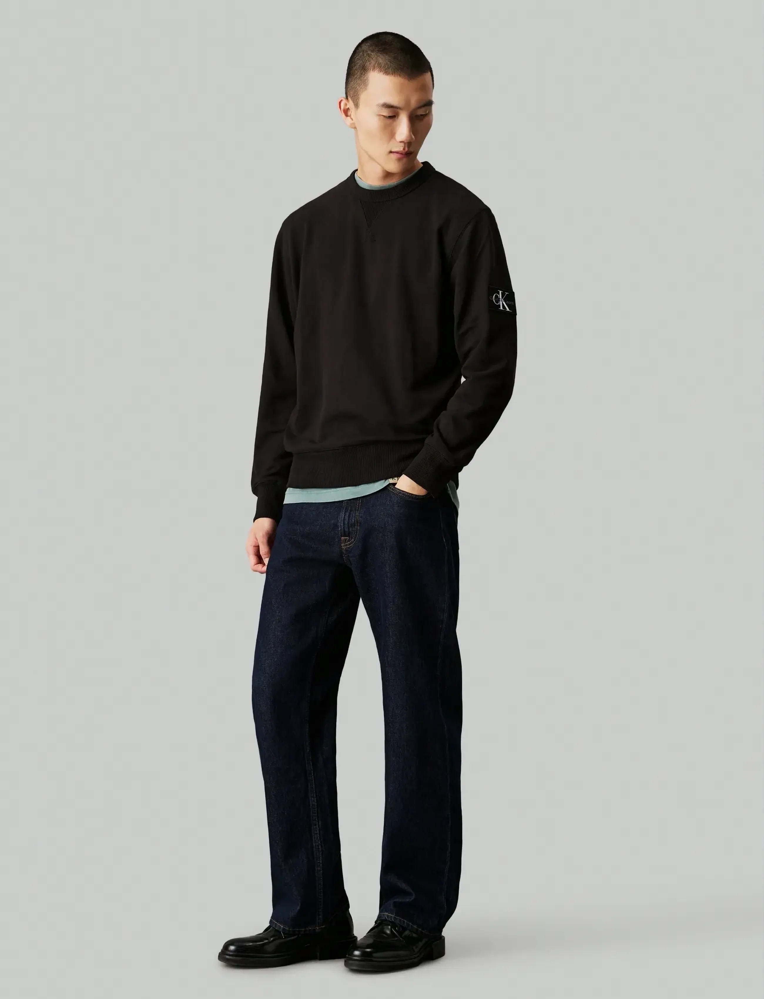Calvin Klein Jeans - BADGE CREW NECK - sweatshirts - ck black - 4