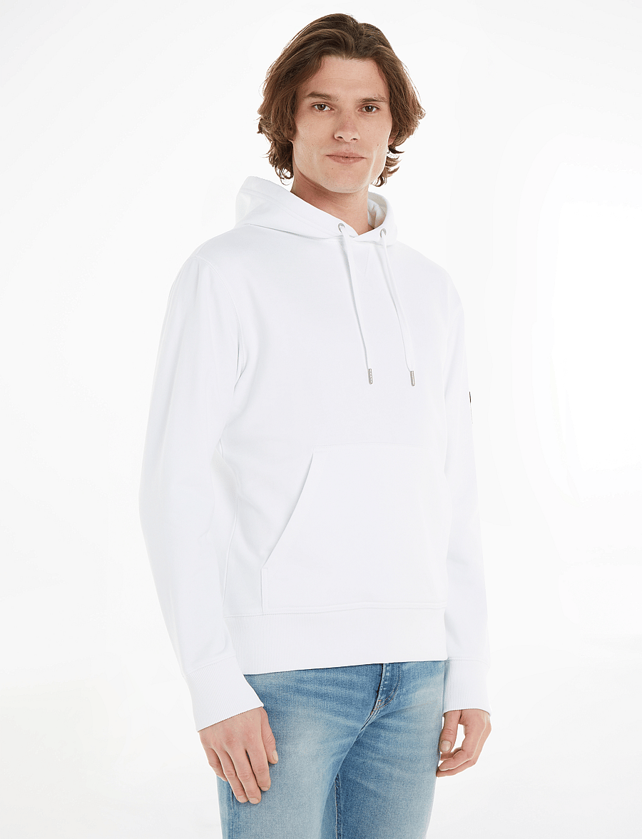 Calvin Klein Jeans - BADGE HOODIE - kapuzenpullover - bright white - 0