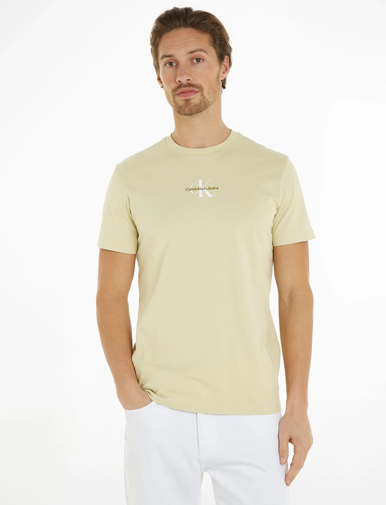 Calvin Klein Jeans - MONOLOGO REGULAR TEE - short-sleeved t-shirts - green haze - 1