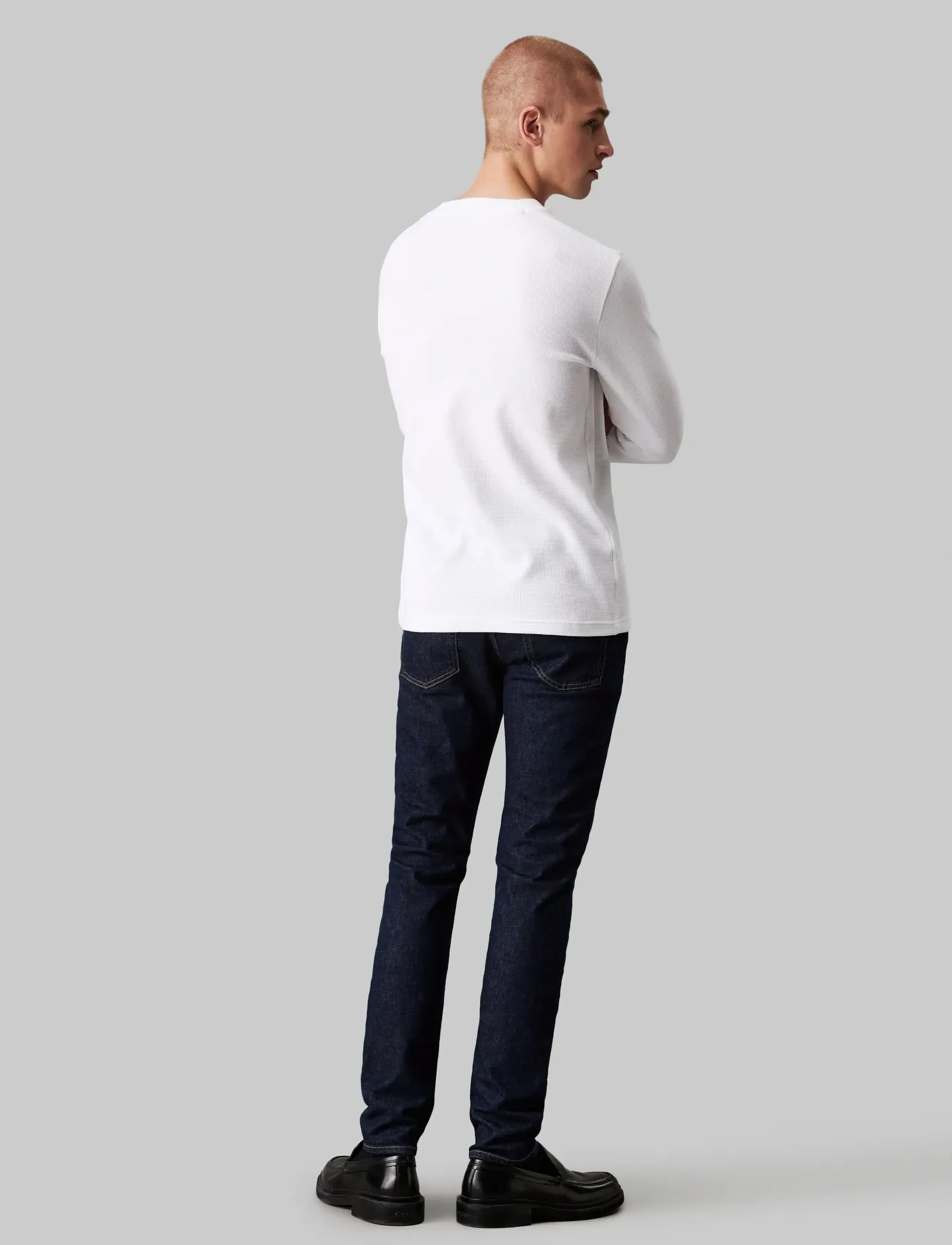 Calvin Klein Jeans - BADGE WAFFLE LS TEE - bright white - 5