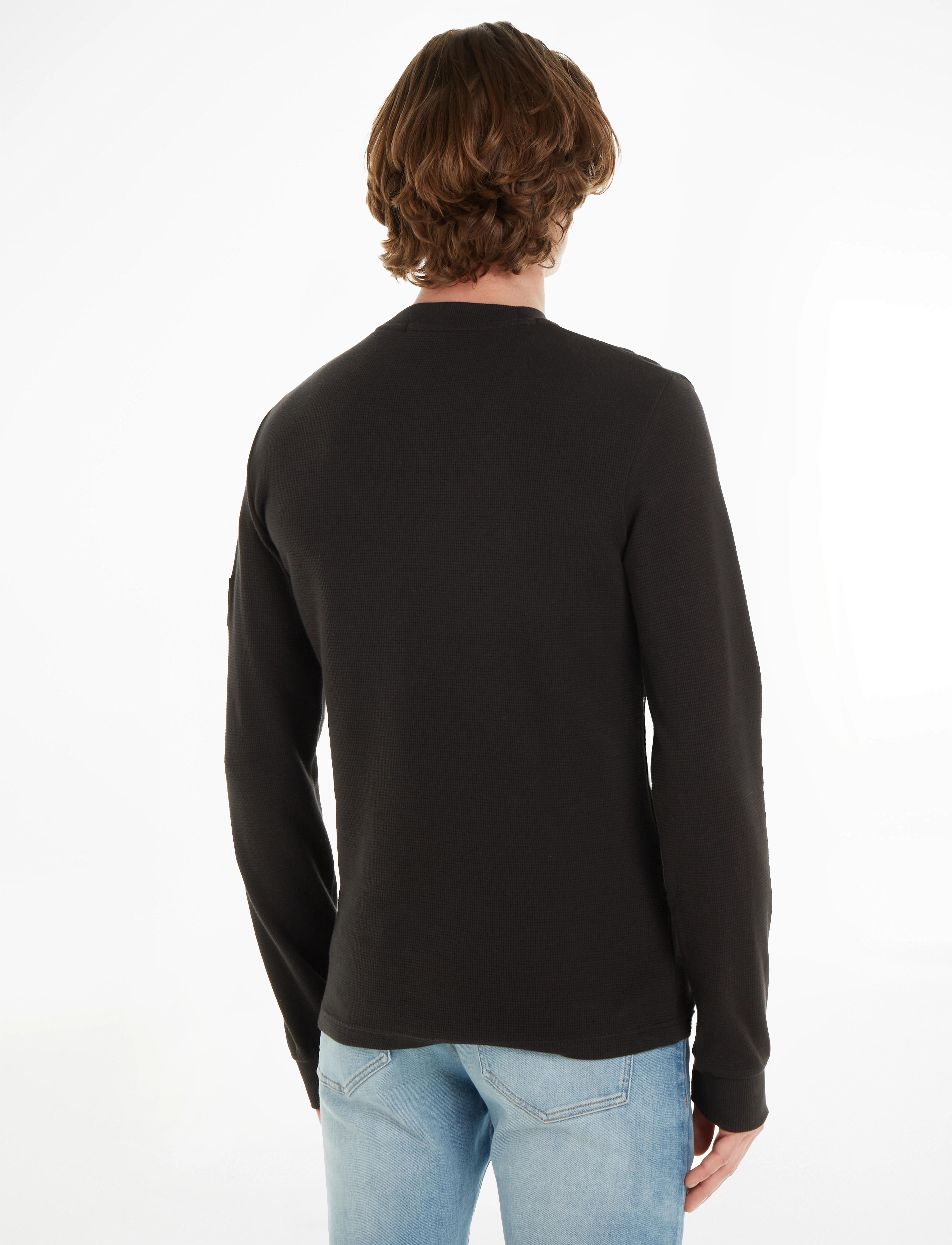 Calvin Klein Jeans - BADGE WAFFLE LS TEE - nach stil kaufen - ck black - 3