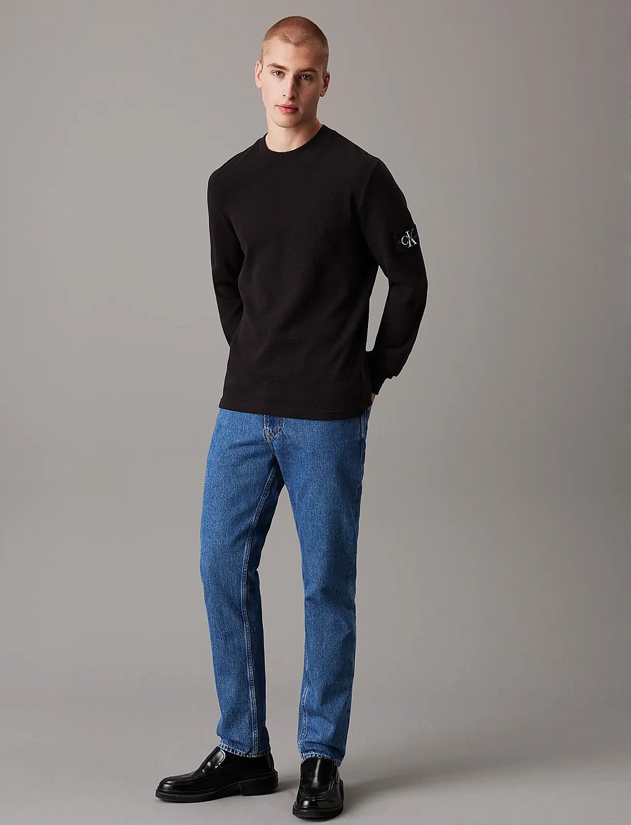 Calvin Klein Jeans - BADGE WAFFLE LS TEE - nach stil kaufen - ck black - 5