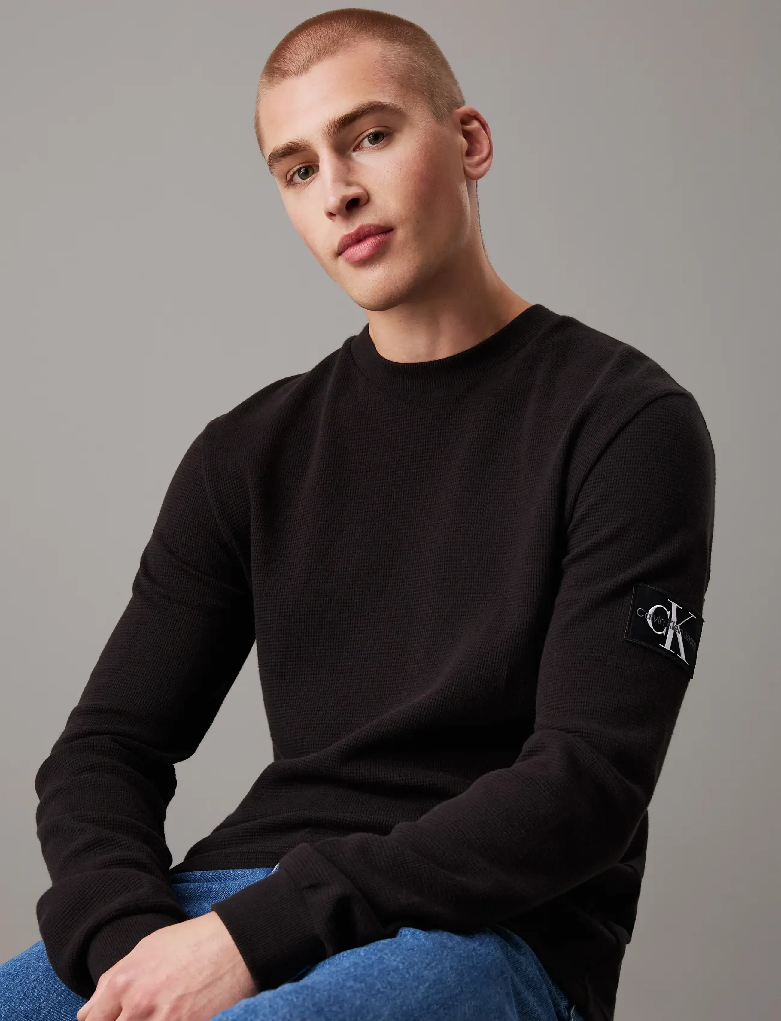 Calvin Klein Jeans Badge Waffle Ls Tee t-shirts herr – bild 5