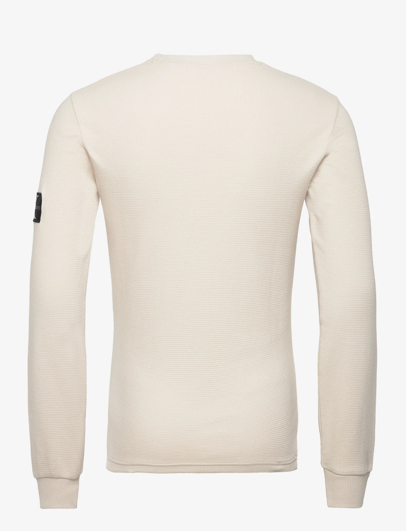 Calvin Klein Jeans - BADGE WAFFLE LS TEE - megzti laisvalaikio drabužiai - eggshell - 1