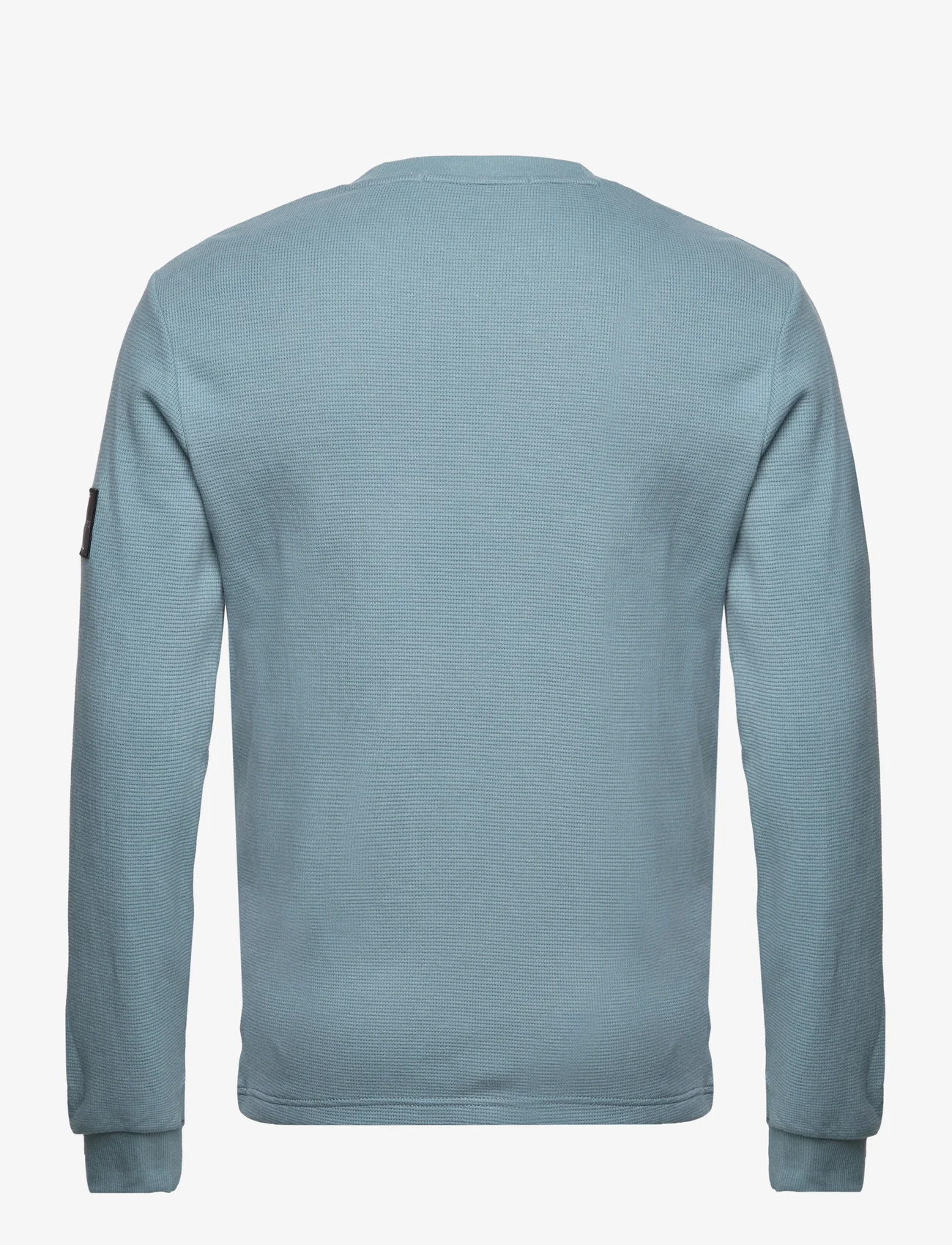 Calvin Klein Jeans - BADGE WAFFLE LS TEE - megzti laisvalaikio drabužiai - goblin blue - 1