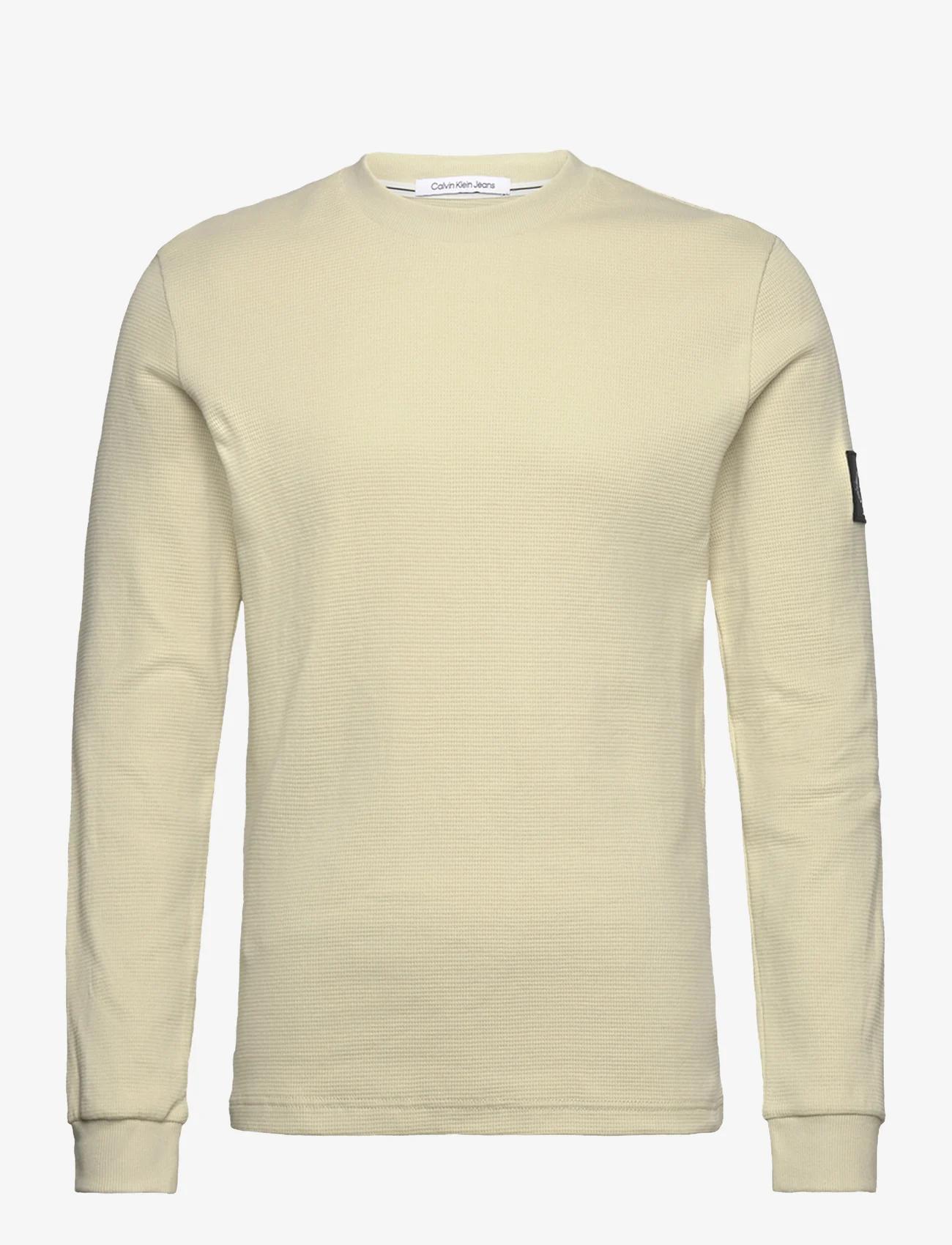 Calvin Klein Jeans - BADGE WAFFLE LS TEE - megzti laisvalaikio drabužiai - green haze - 0