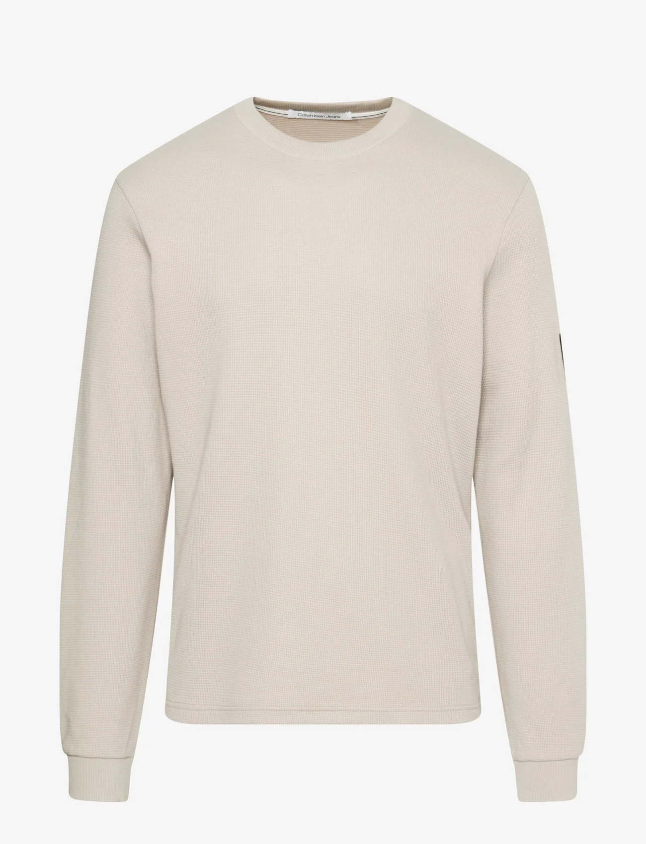 Calvin Klein Jeans - BADGE WAFFLE LS TEE - megzti laisvalaikio drabužiai - plaza taupe - 0