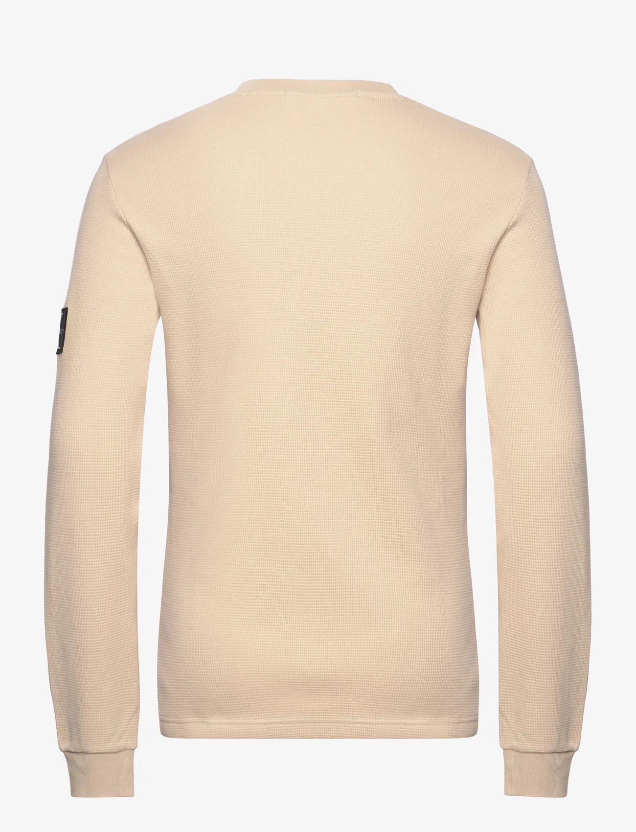 Calvin Klein Jeans - BADGE WAFFLE LS TEE - megzti laisvalaikio drabužiai - warm sand - 1