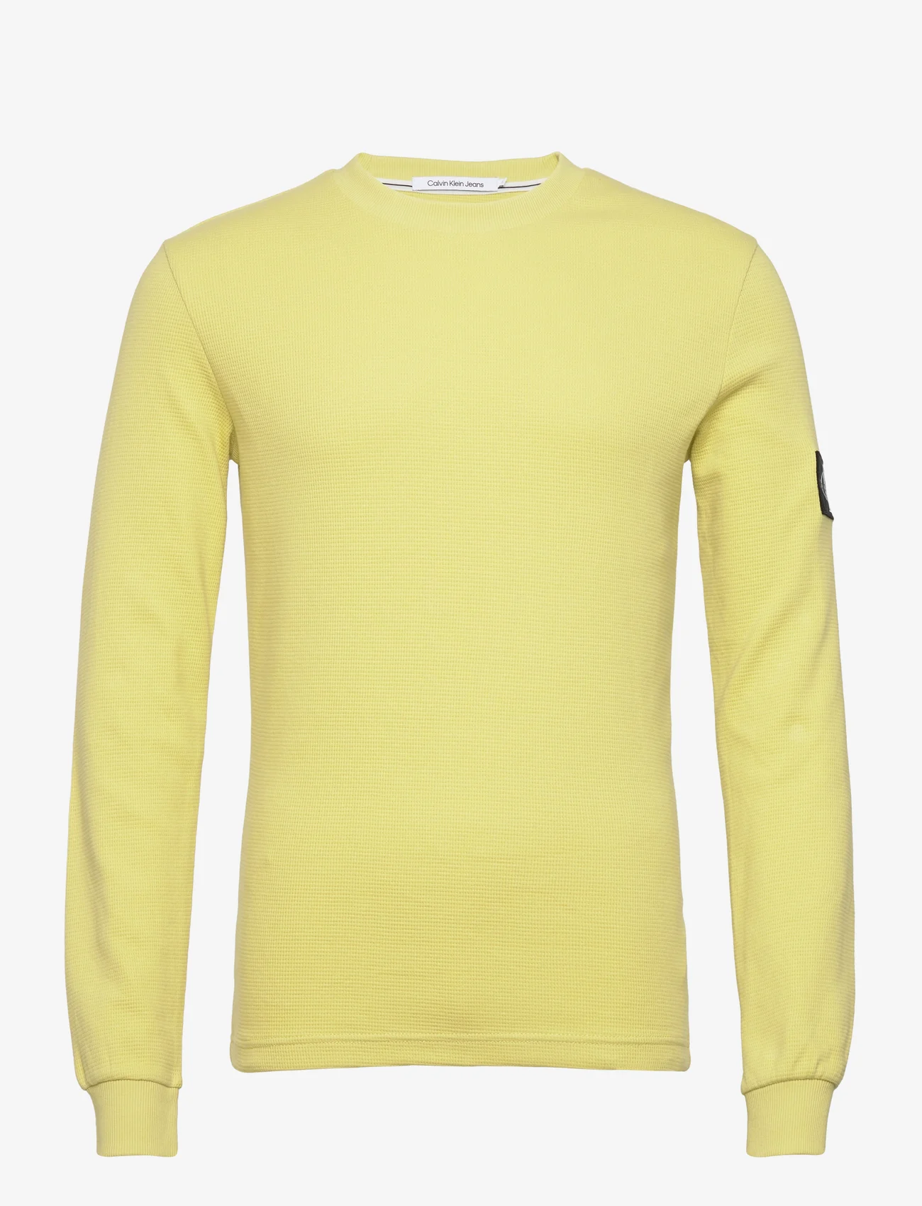 Calvin Klein Jeans - BADGE WAFFLE LS TEE - megzti laisvalaikio drabužiai - yellow sand - 0