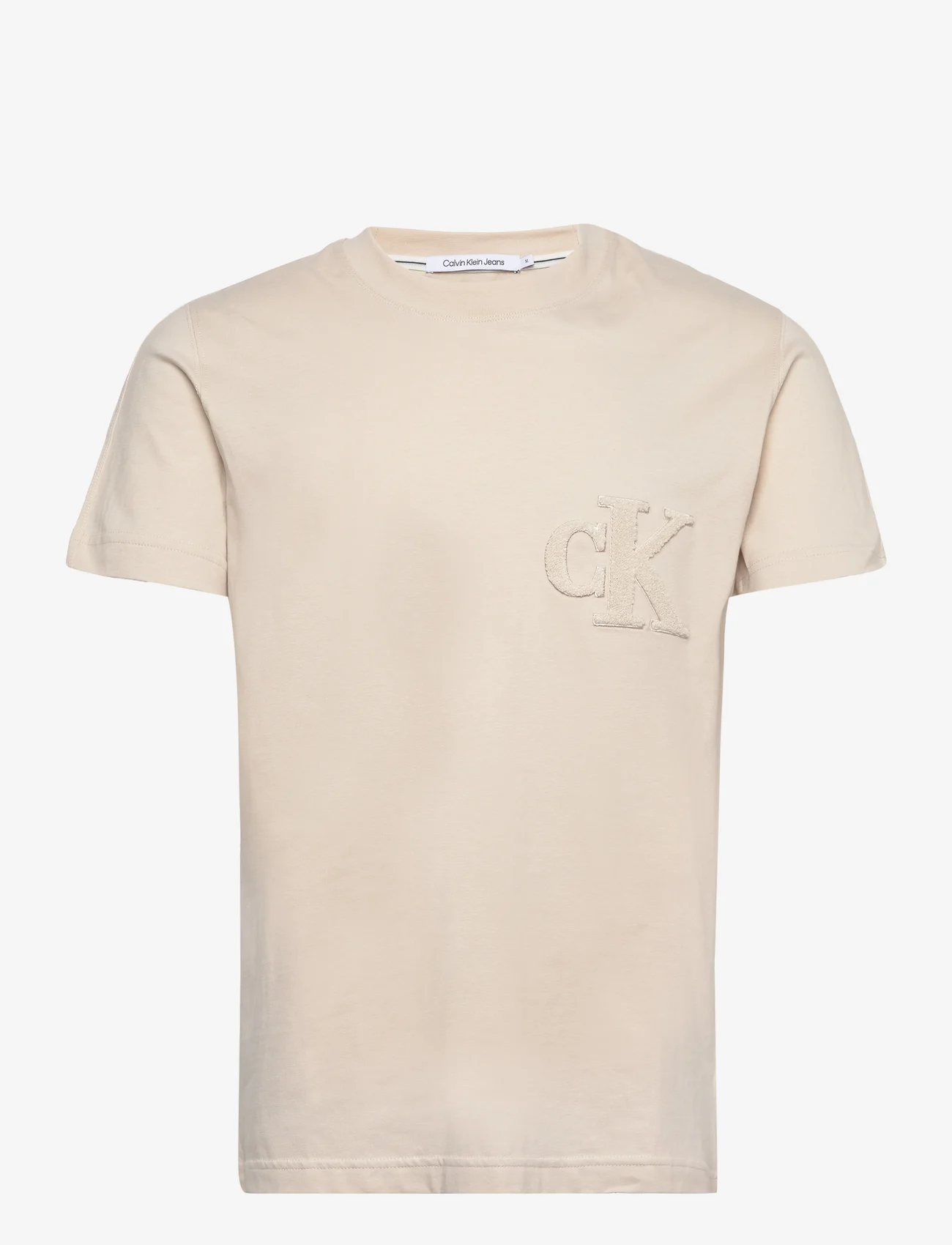 Calvin Klein Jeans - CK CHENILLE TEE - basic t-shirts - eggshell - 0