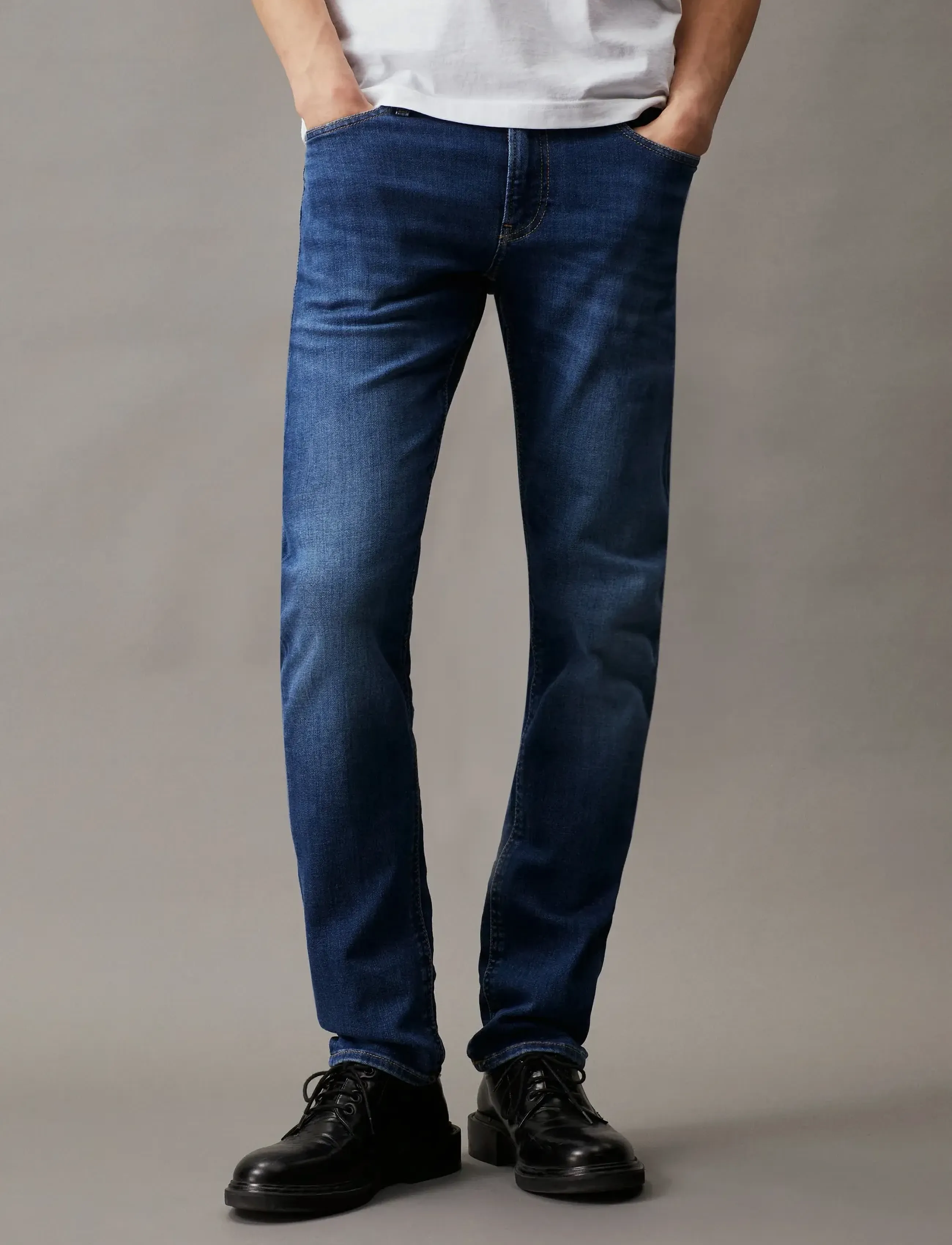 Calvin Klein Jeans SLIM - Denimkläder - DENIM DARK / blue