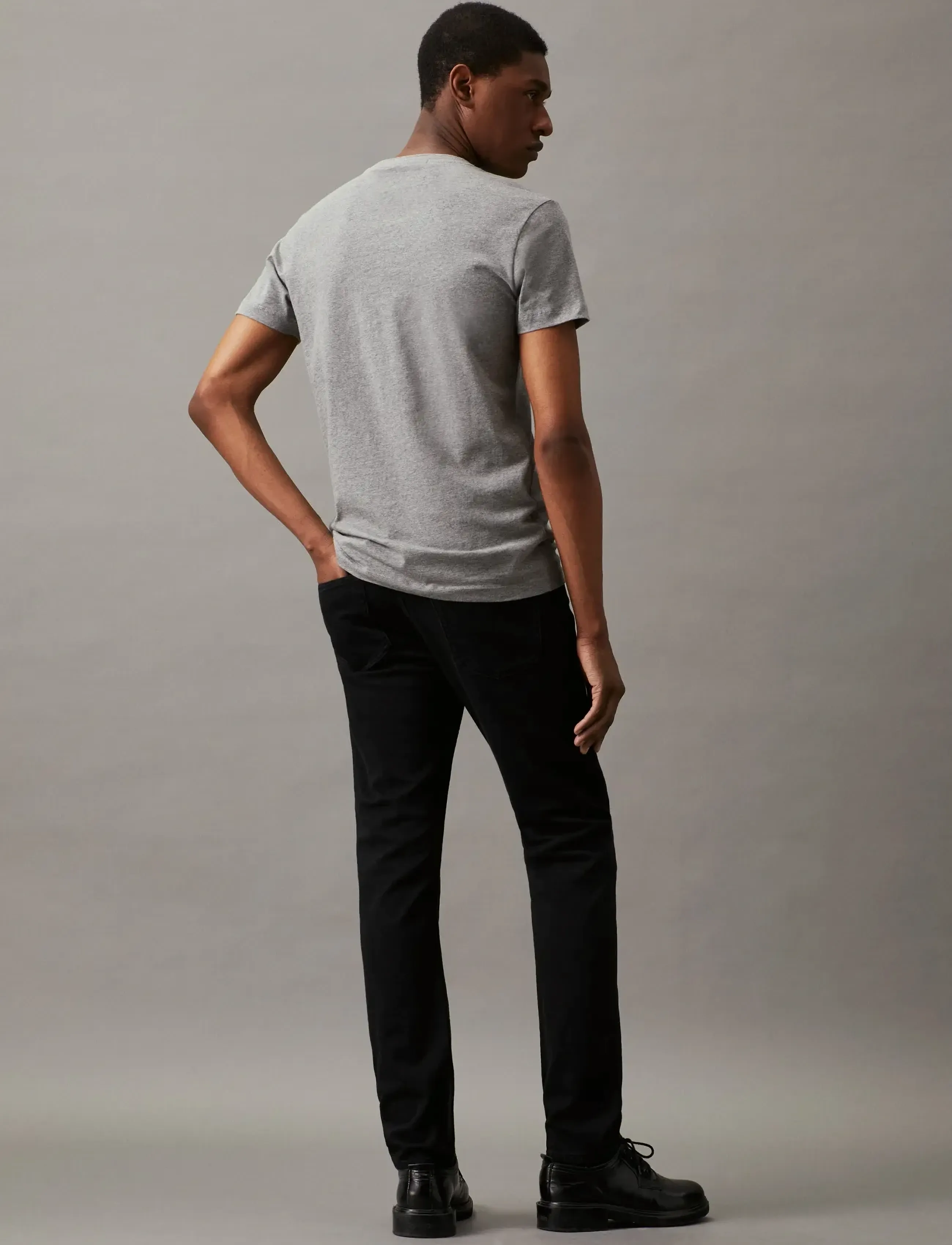 Calvin Klein Jeans - SLIM TAPER - püksid & teksad - denim black - 4