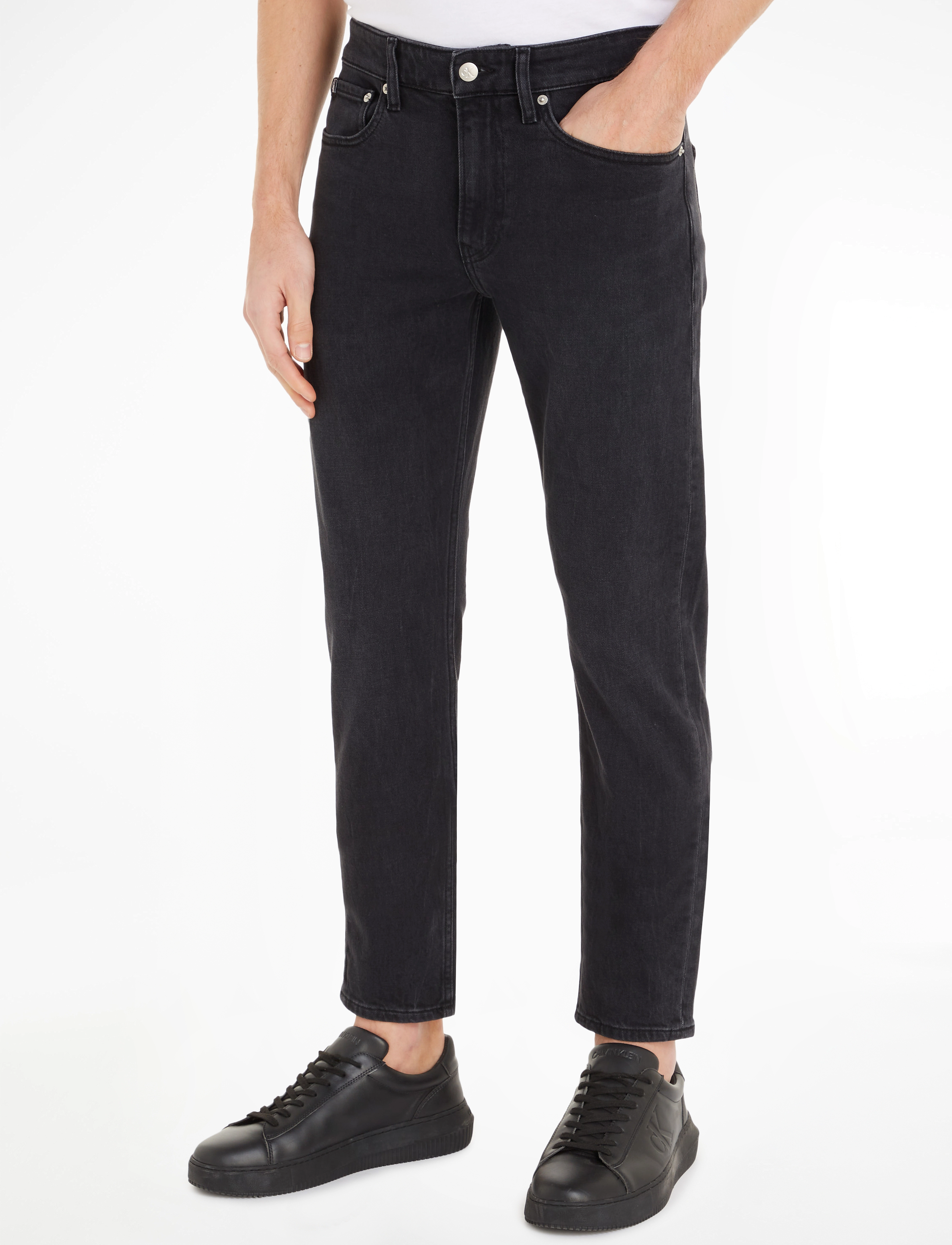Calvin Klein Jeans SLIM TAPER - Jeans - DENIM BLACK / black