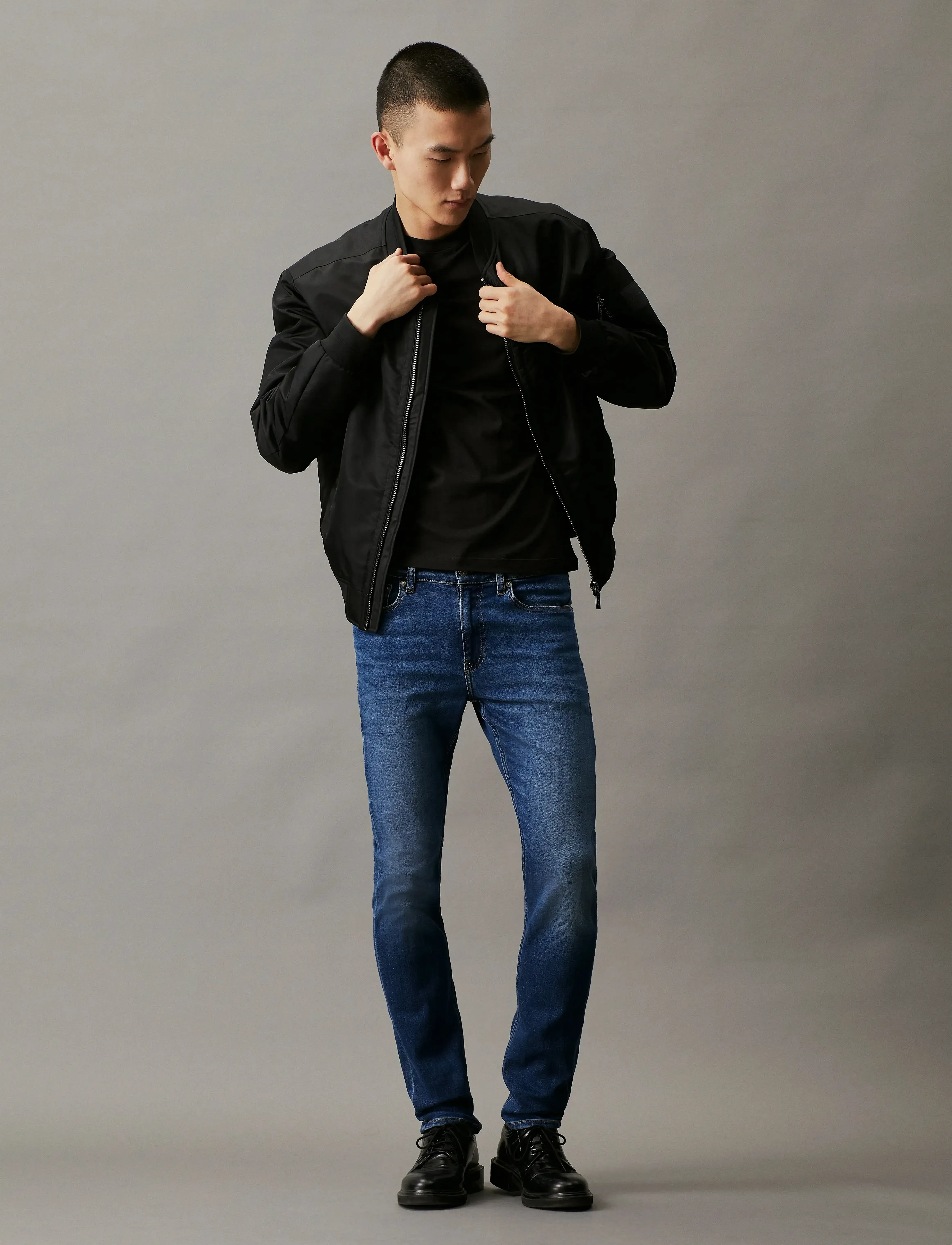 Calvin Klein Jeans SLIM TAPER - Jeans - DENIM DARK / blue