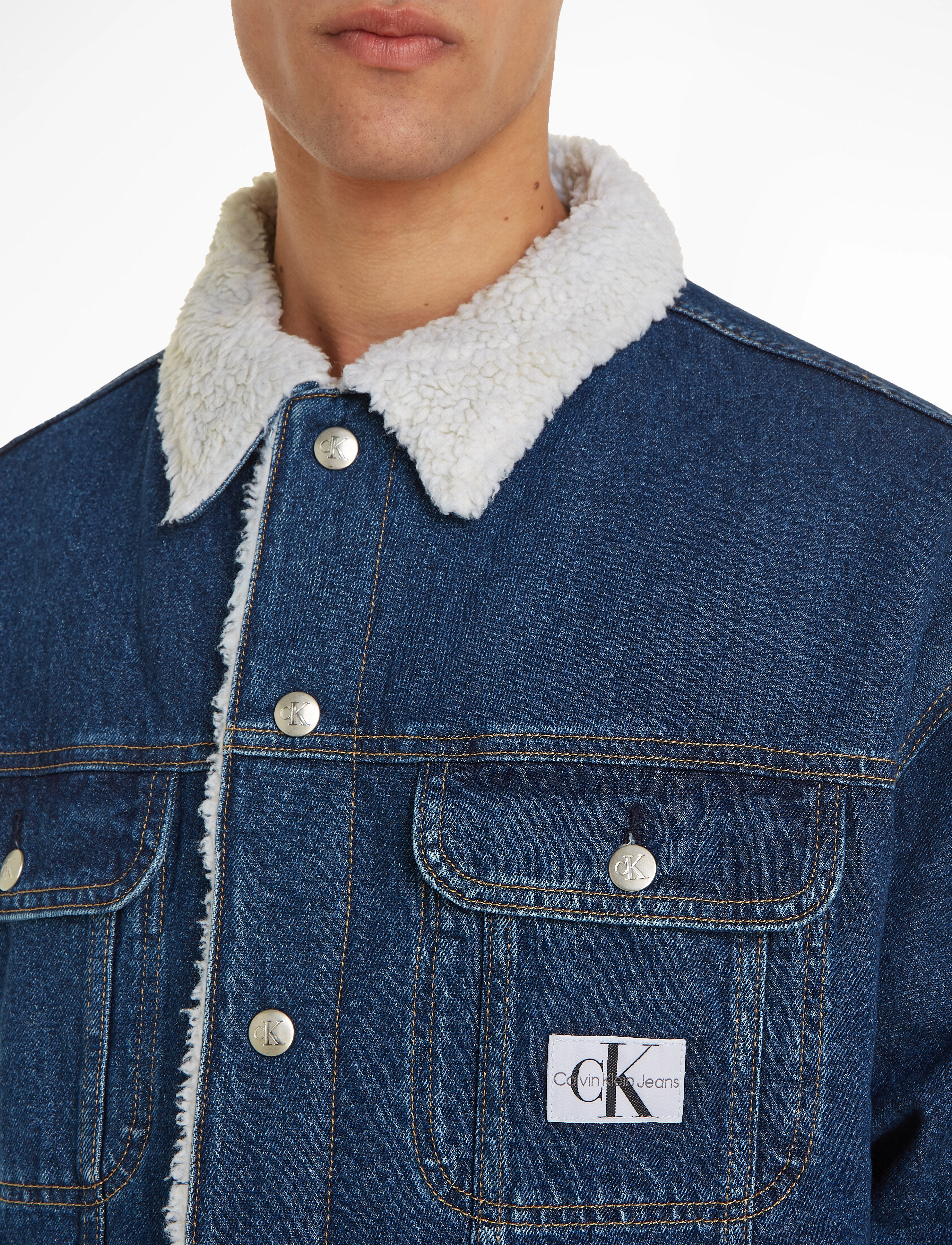 Calvin Klein Jeans - REGULAR 90S SHERPA JACKET - denim medium - 3