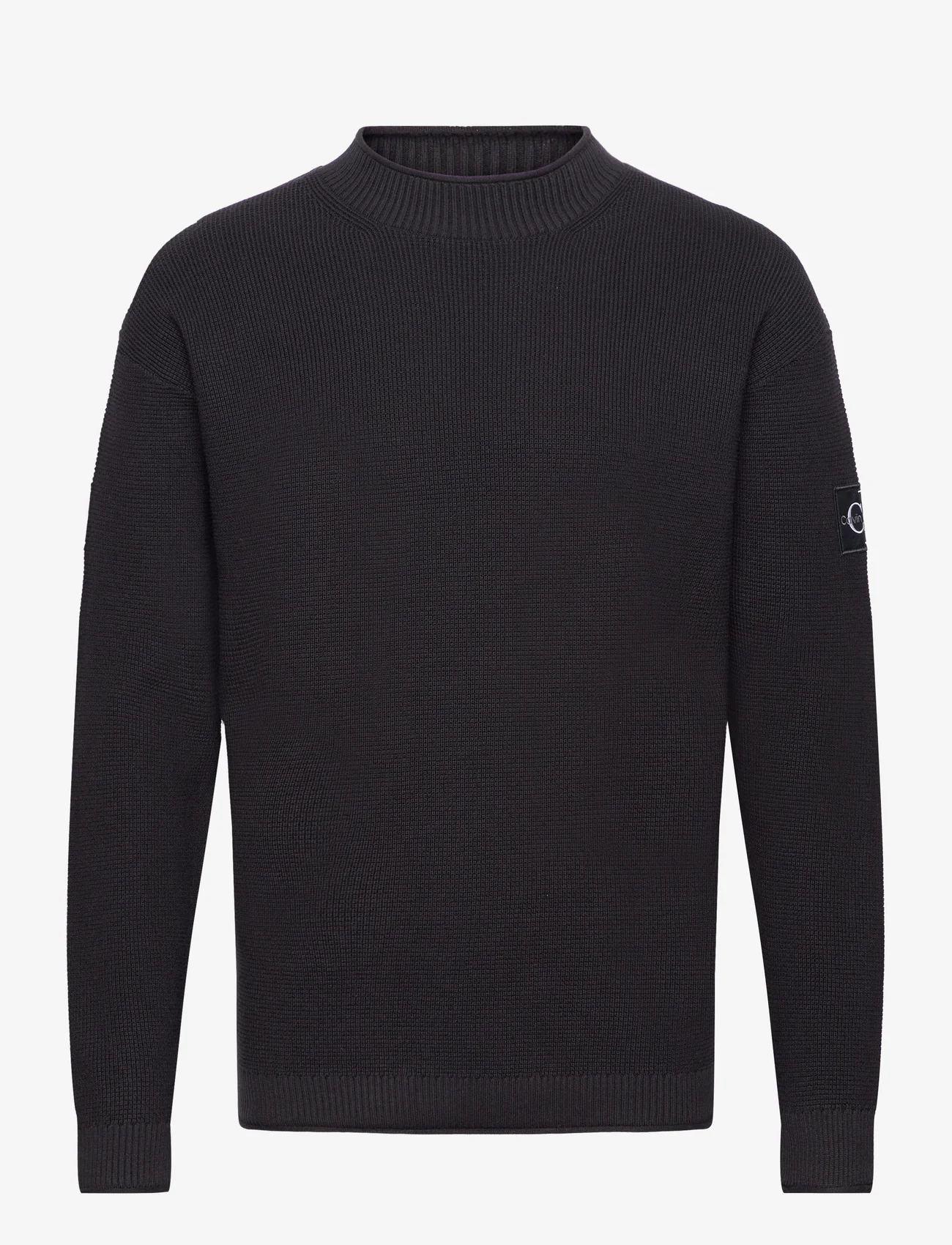 Calvin Klein Jeans - BADGE RELAXED SWEATER - knitted round necks - ck black - 0