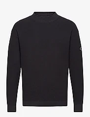 Calvin Klein Jeans - BADGE RELAXED SWEATER - adījumi ar apaļu kakla izgriezumu - ck black - 0