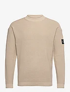 BADGE RELAXED SWEATER - PLAZA TAUPE