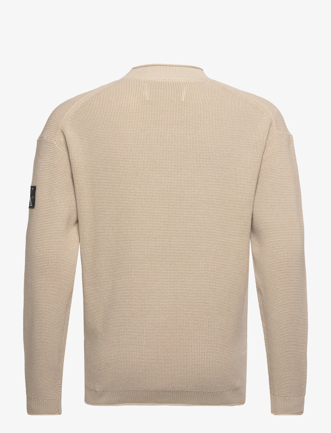 Calvin Klein Jeans - BADGE RELAXED SWEATER - knitted round necks - plaza taupe - 1