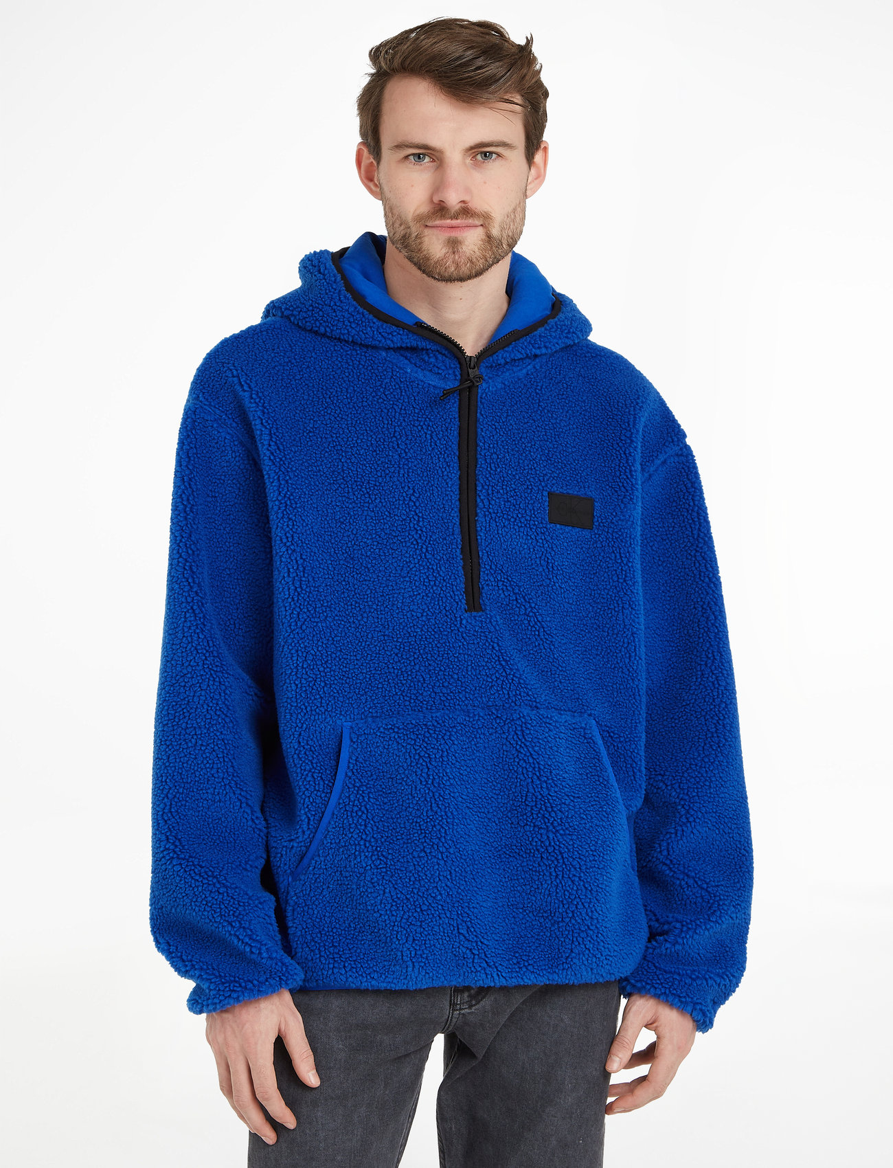 Calvin Klein Jeans - SHERPA HALF ZIP HOODIE - mid layer jackets - kettle blue - 1
