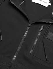 Calvin Klein Jeans - MIX MEDIA ZIP THROUGH HOODIE - džemperiai su gobtuvu - ck black - 2